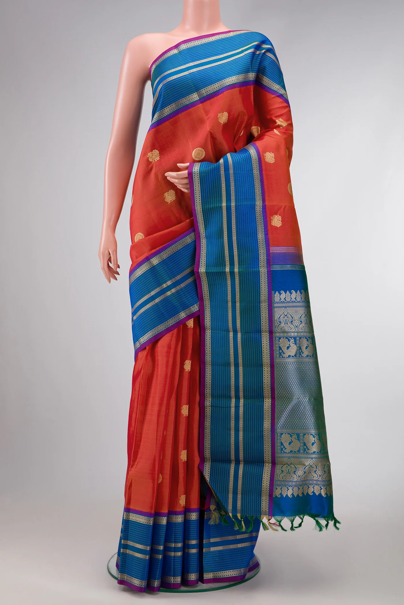 Orange Kanchipuram Silk Saree