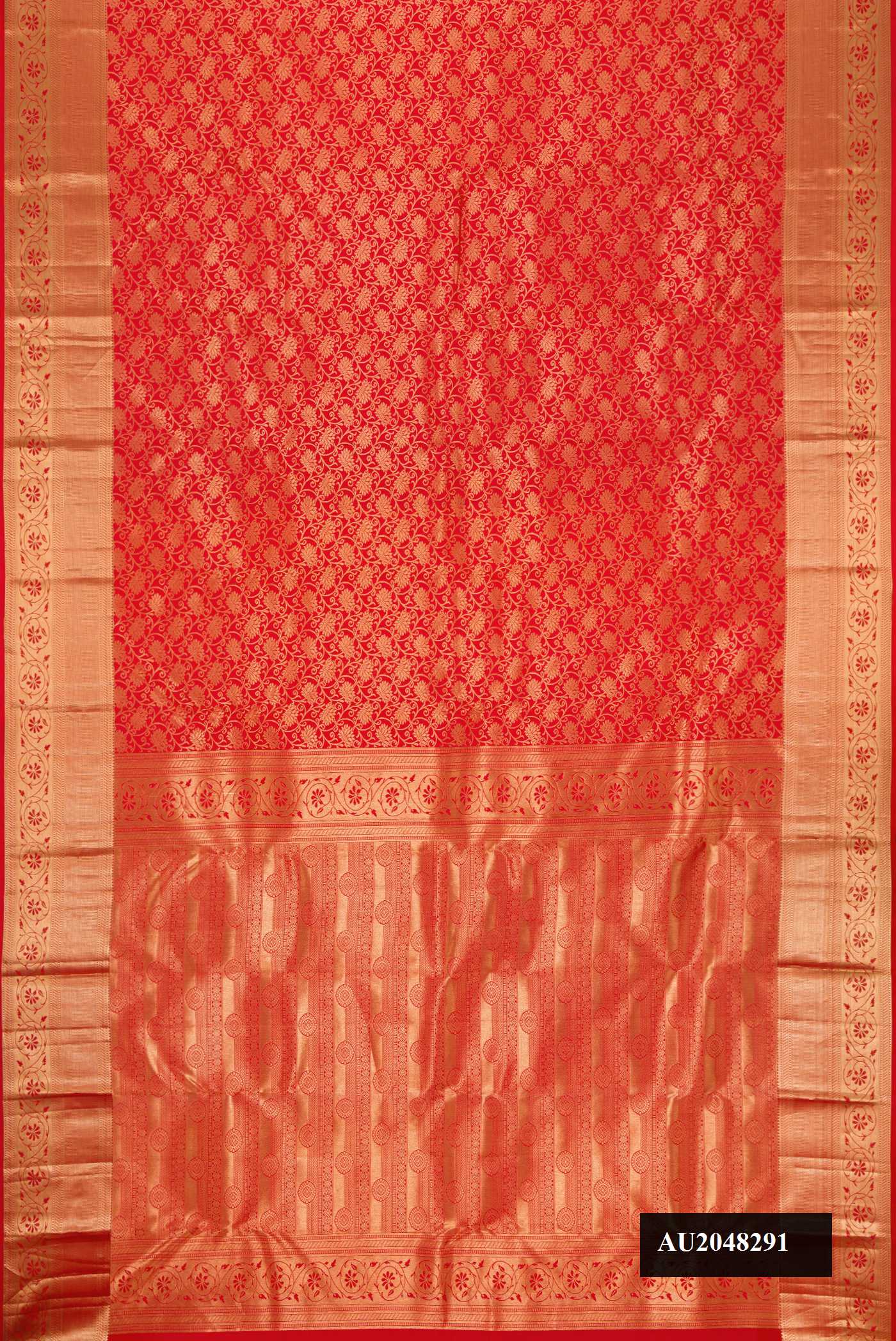 Orange Dual Tone Kanchipuram Silk Saree