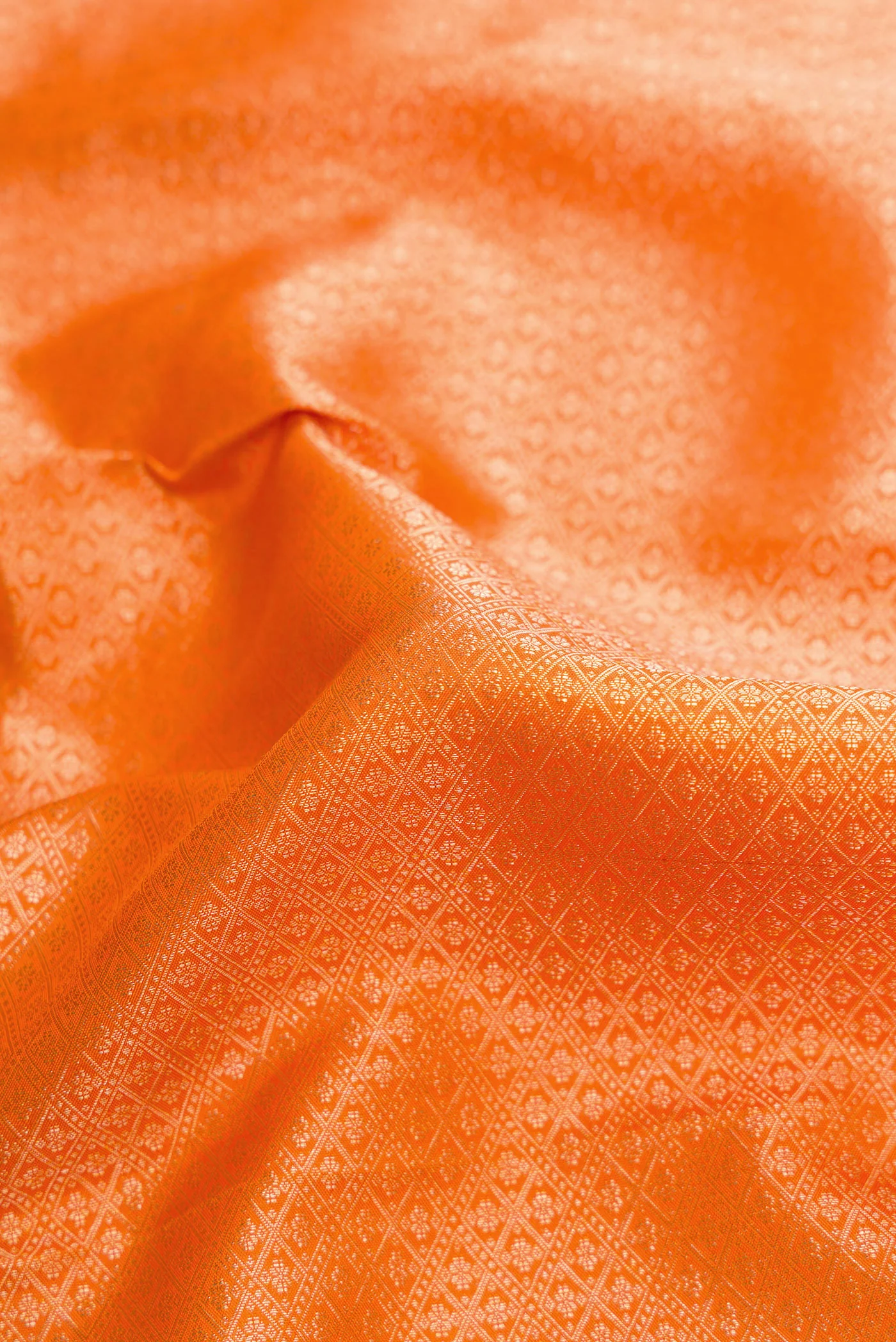 Orange Kanchipuram Silk Saree - Image 2
