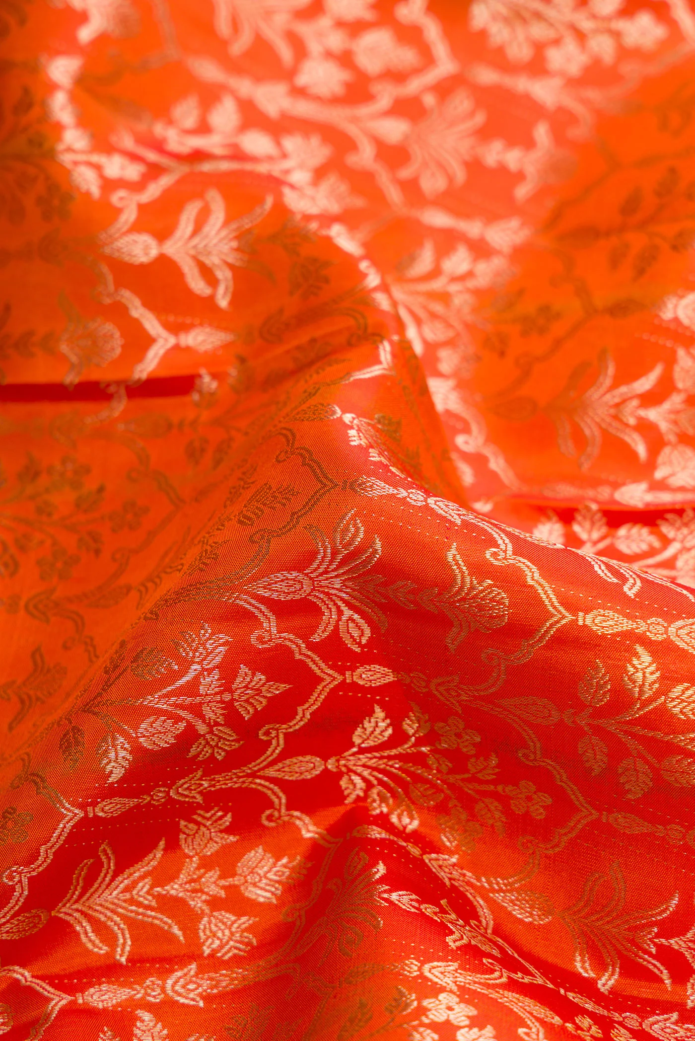 Orange Kanchipuram Silk Saree - Image 2