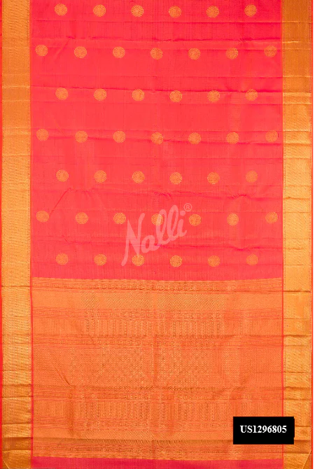 Orange Dual Tone Kanchipuram Silk Saree