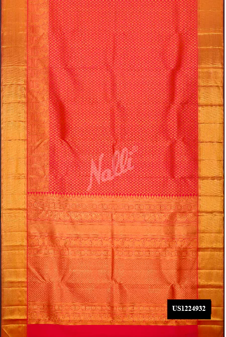 Orange Dual Tone Kanchipuram Silk Saree