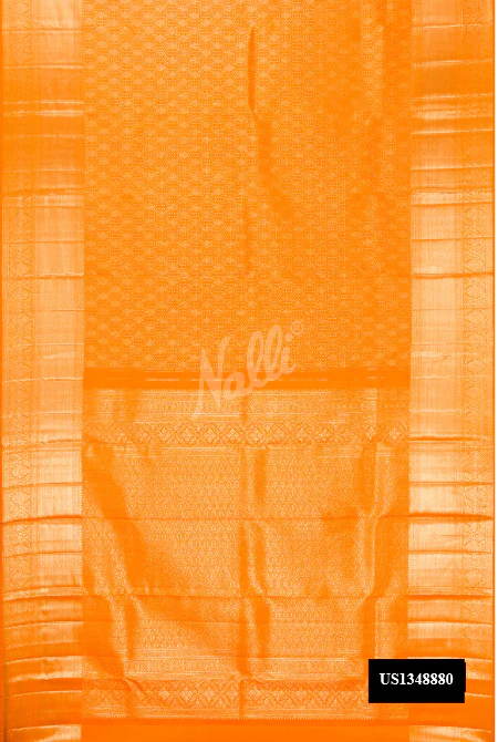 Orange Dual Tone Kanchipuram Silk Saree