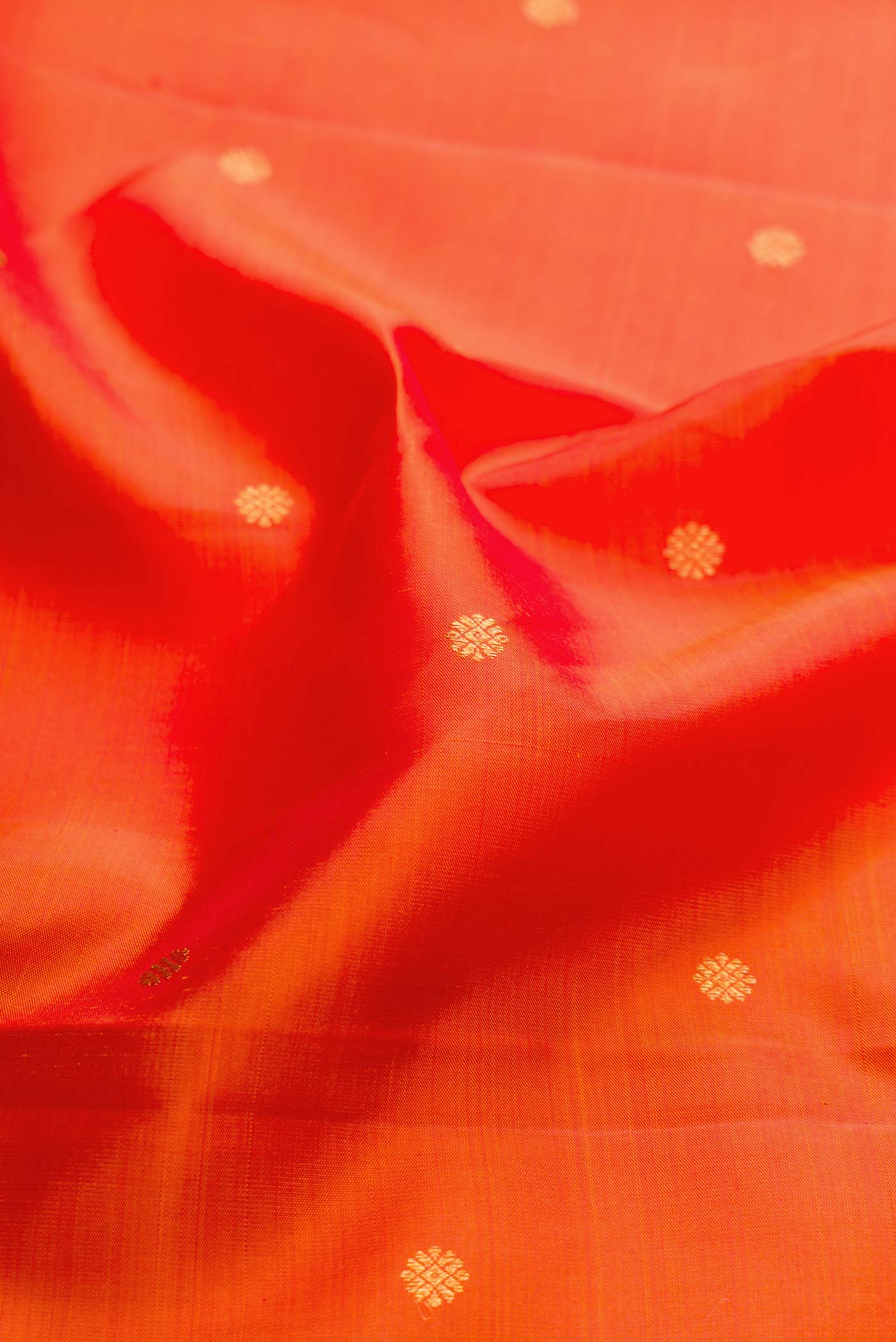 Orange Dual Tone Kanjivaram Silk Saree - Image 2
