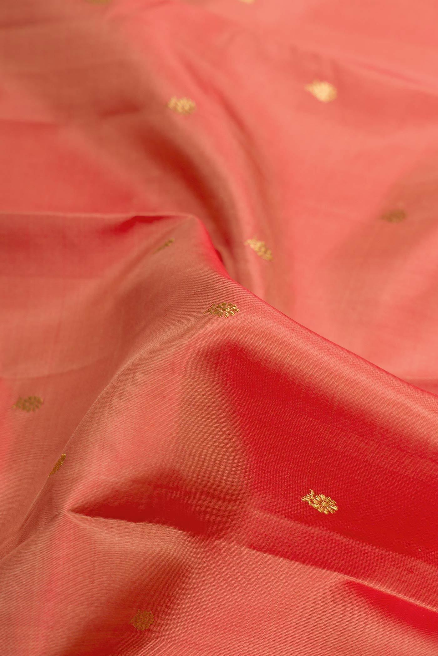 Coral Kanchipuram Silk Saree - Image 3