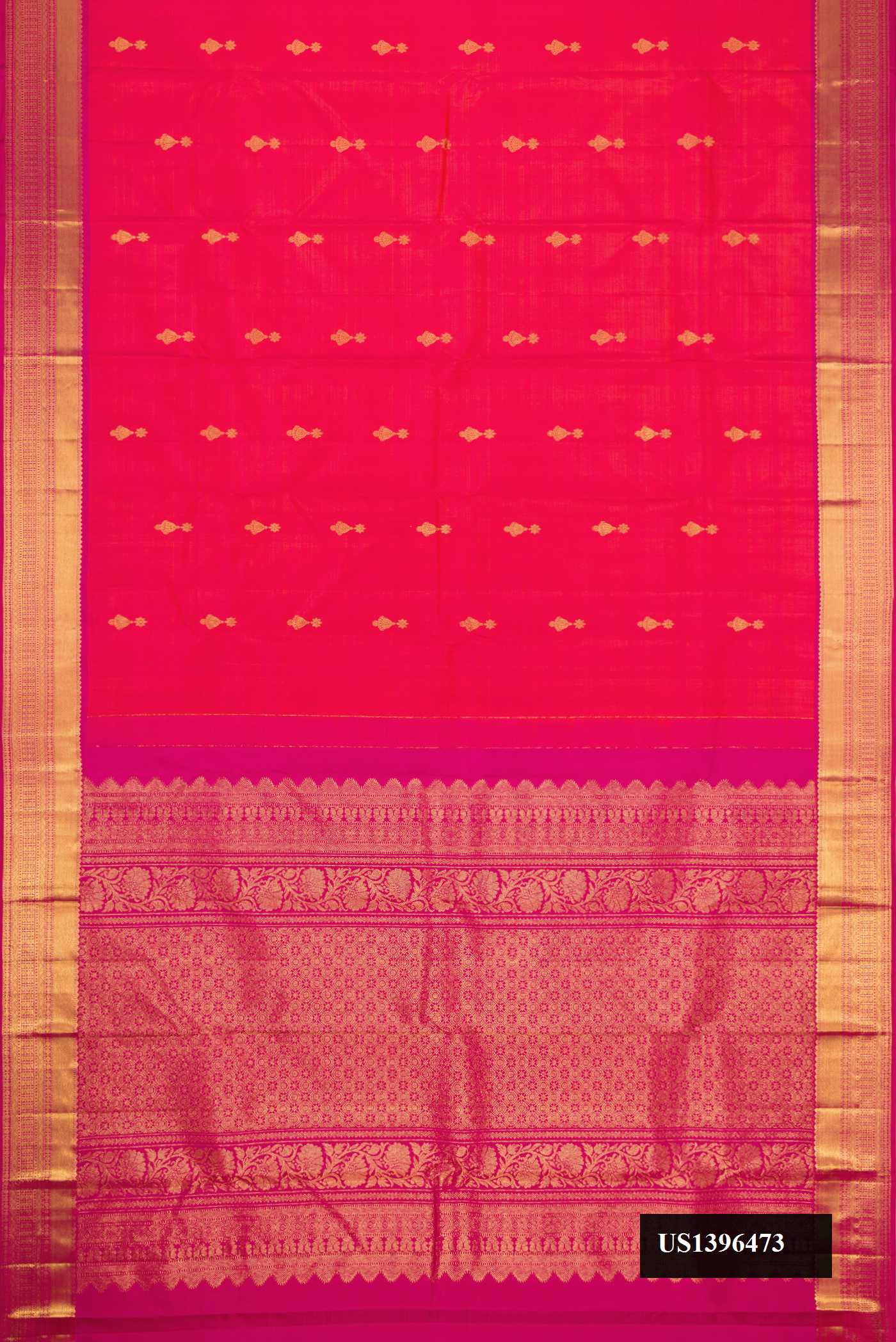 Orange Dual Tone Kanchipuram Silk Saree