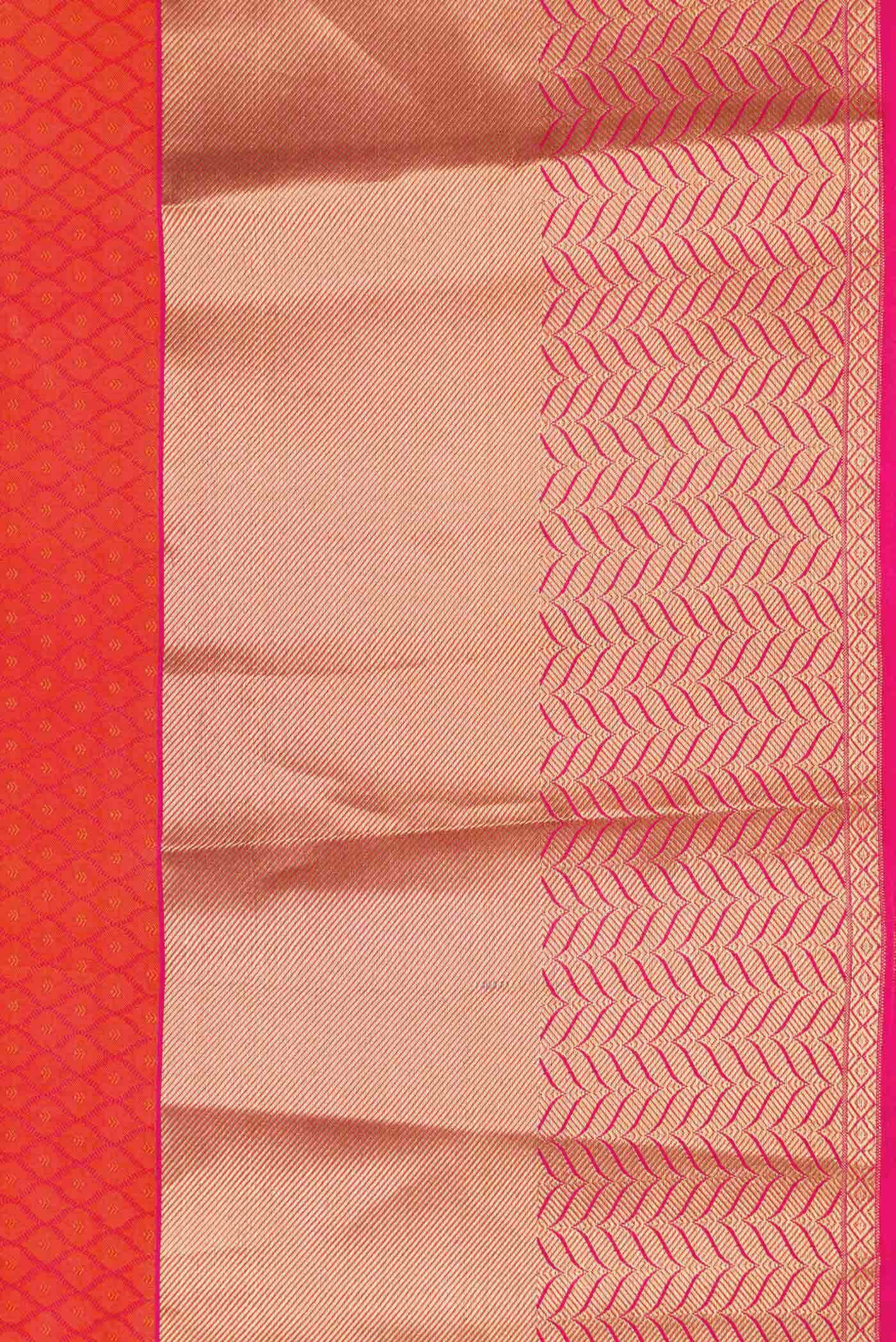 Orange Dual Tone Kanchipuram Silk Saree - Image 4