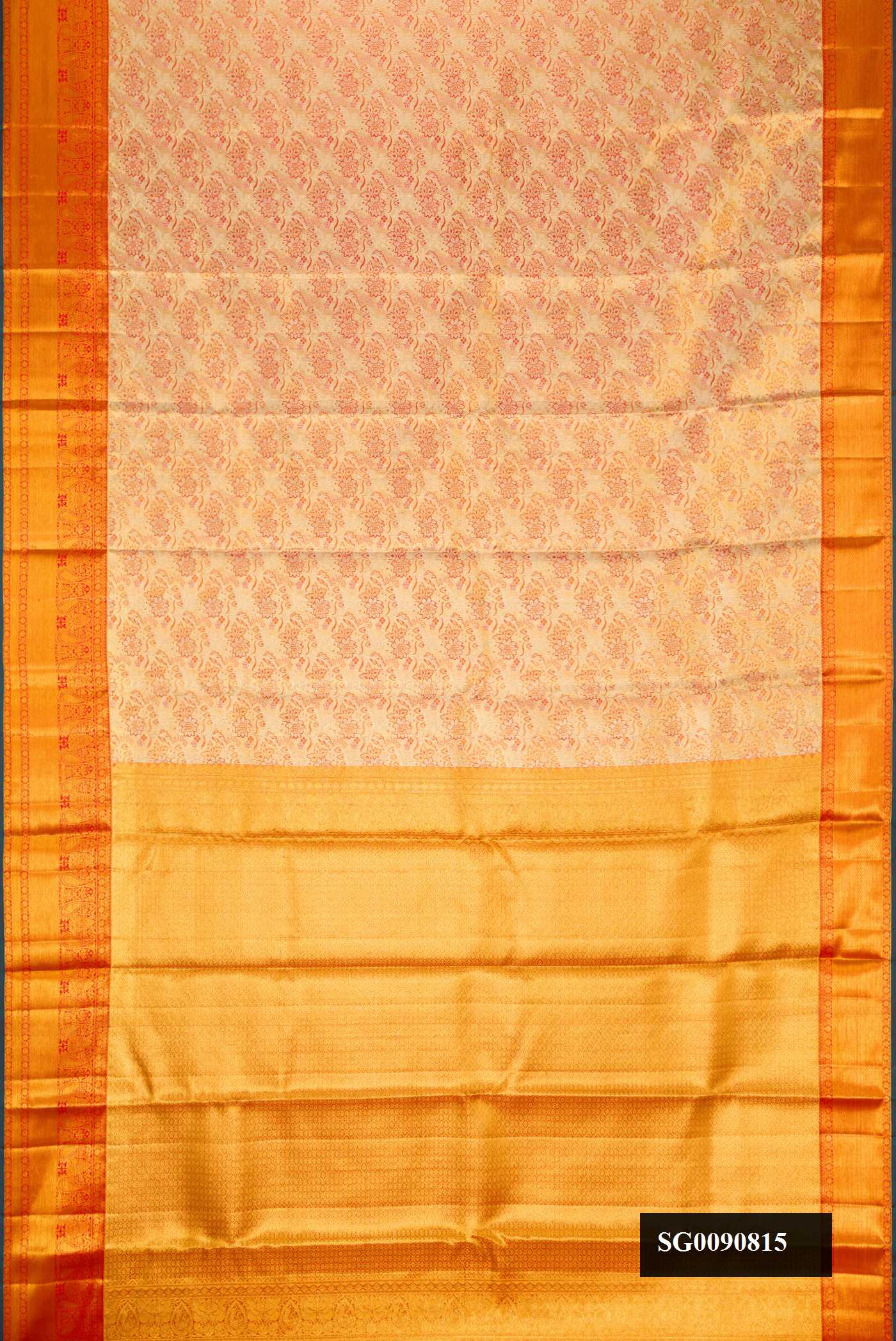 Orange Dual Tone Kanchipuram Tissue Silk Saree