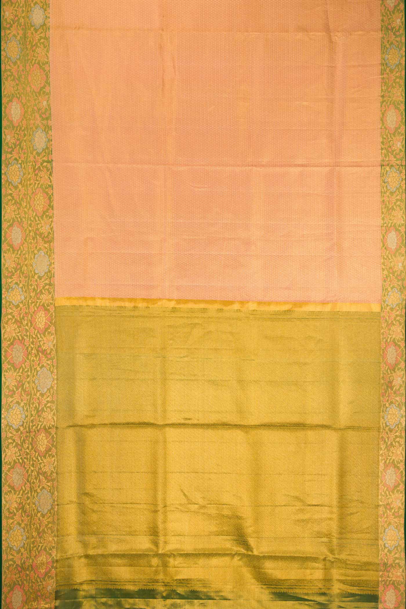 Orange Dual Tone Kanjivaram Tissue Silk Saree - Image 6