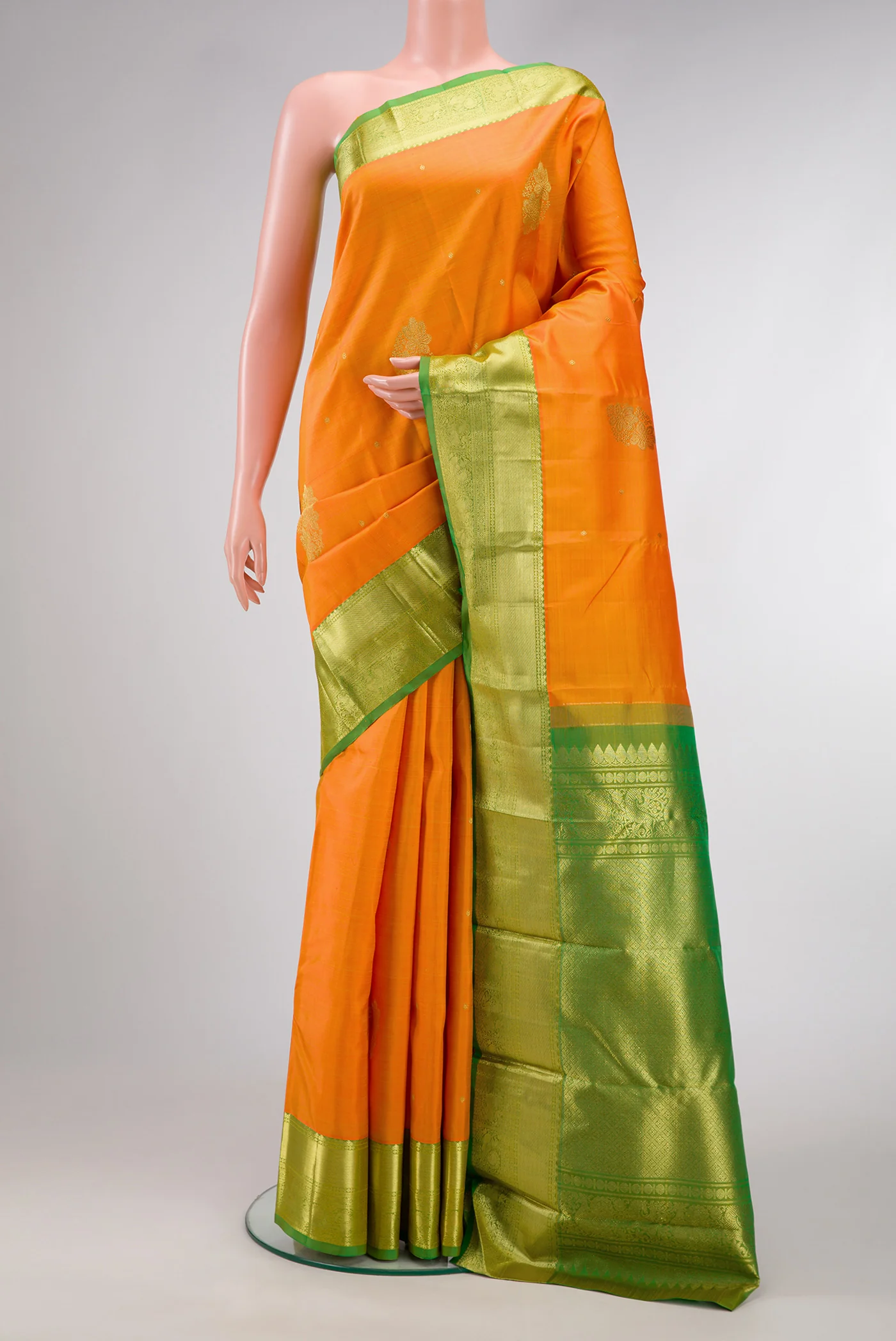 Orange Kanjivaram Silk Saree