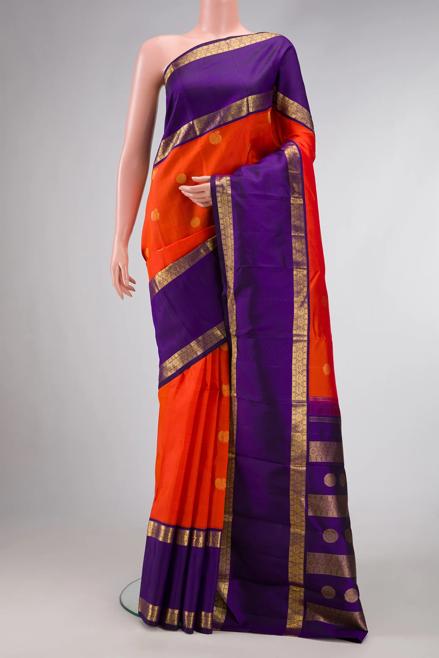 Orange Kanjivaram Silk Saree
