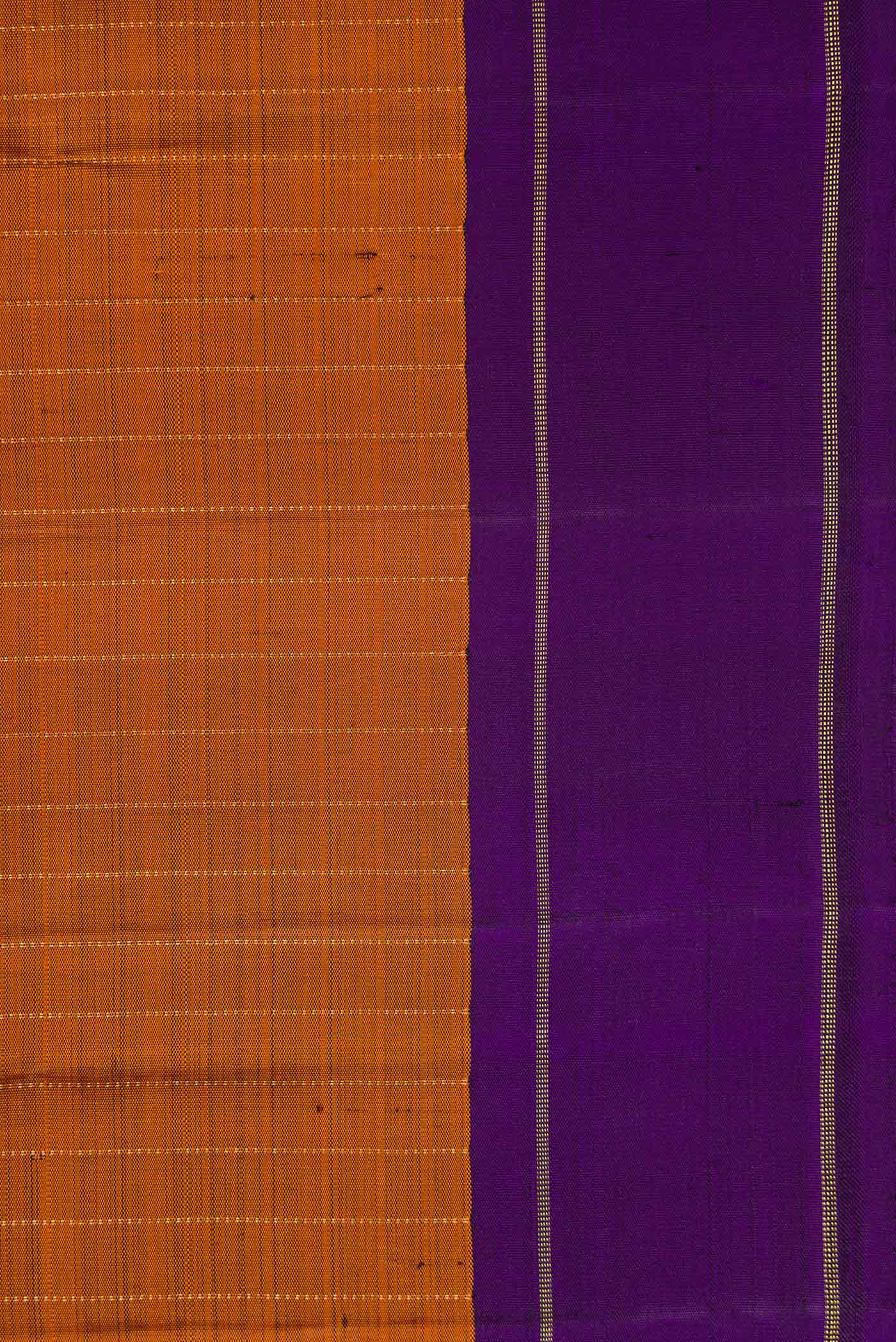 Pure Silk Pure Zari Brown Kanjivaram Saree - Image 3