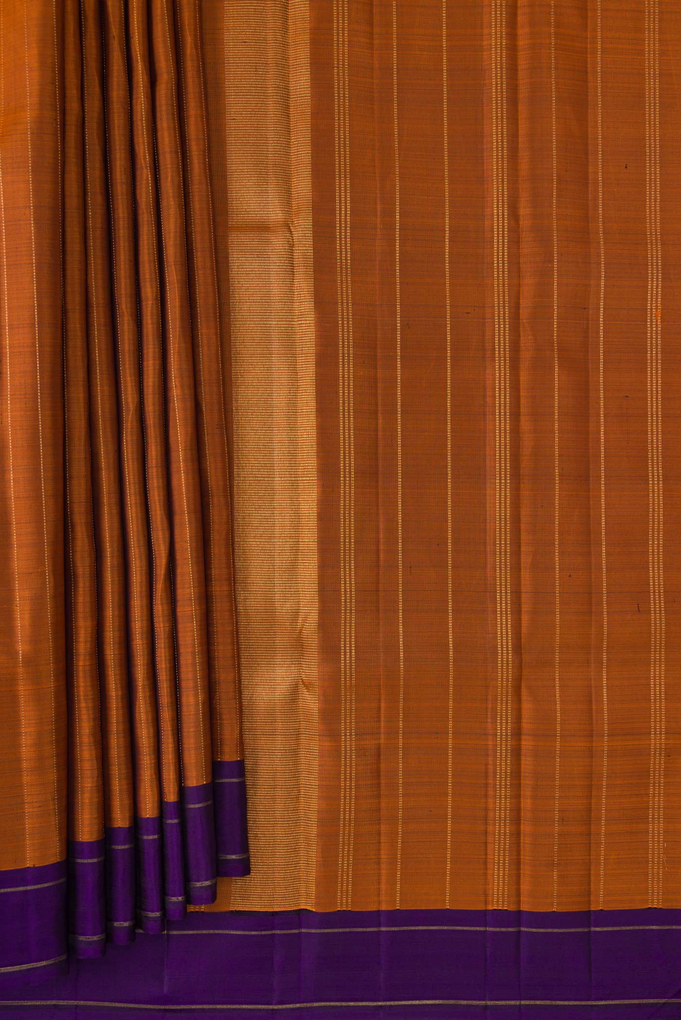 Pure Silk Pure Zari Brown Kanjivaram Saree - Image 4