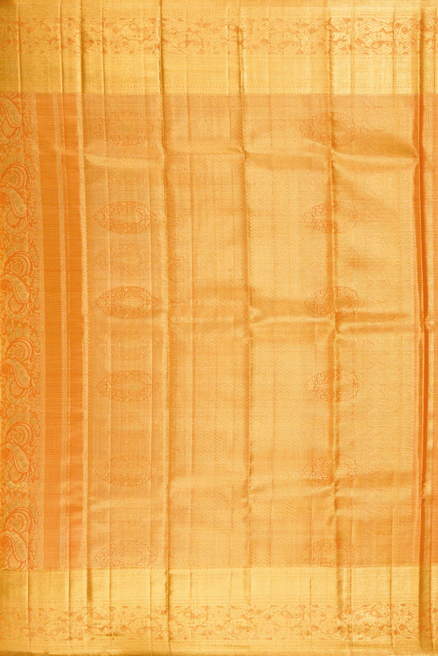 Yellow Dual Tone Kanjivaram Tissue Silk Saree - Image 7
