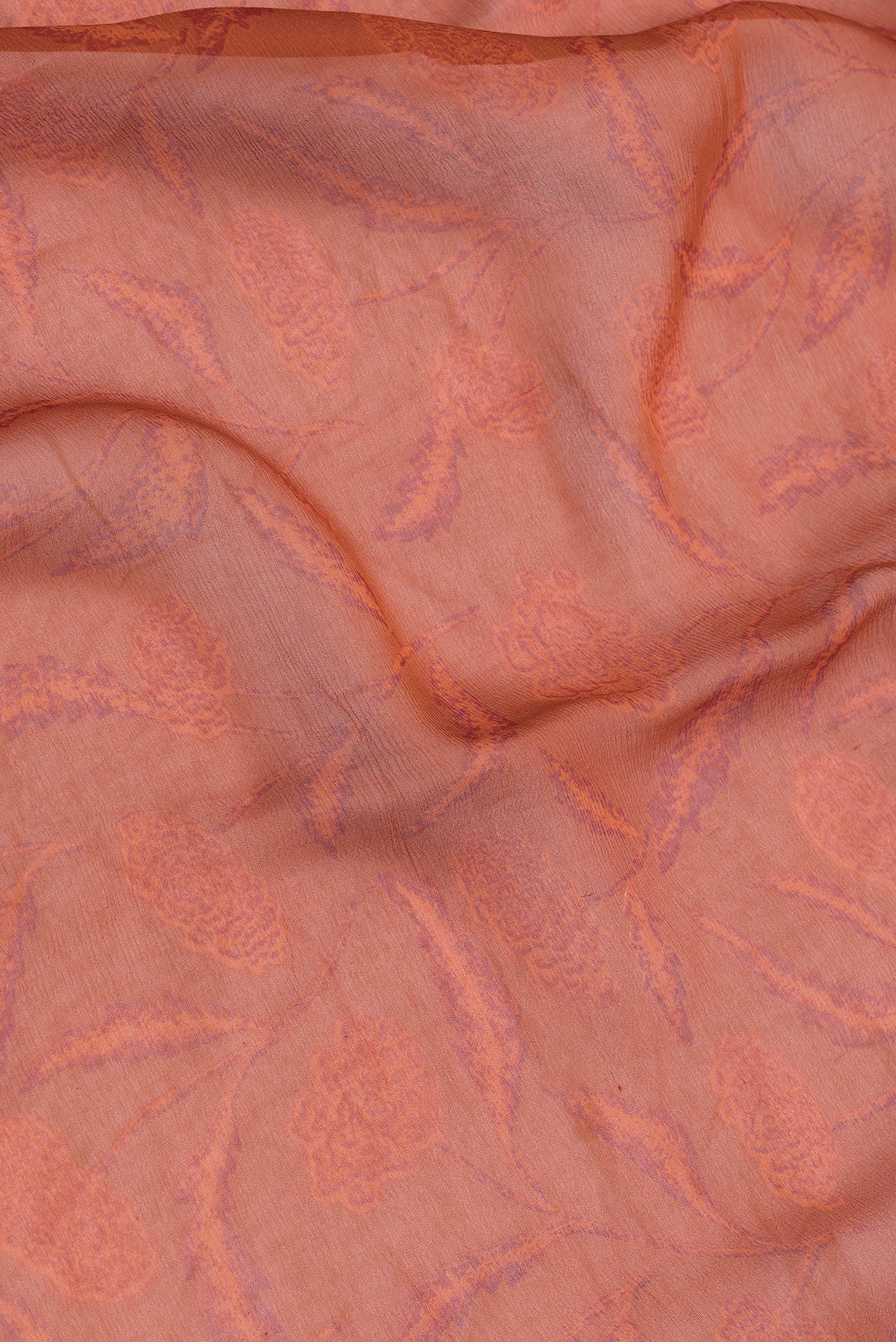 Rust Mysore Chiffon Saree - Image 2