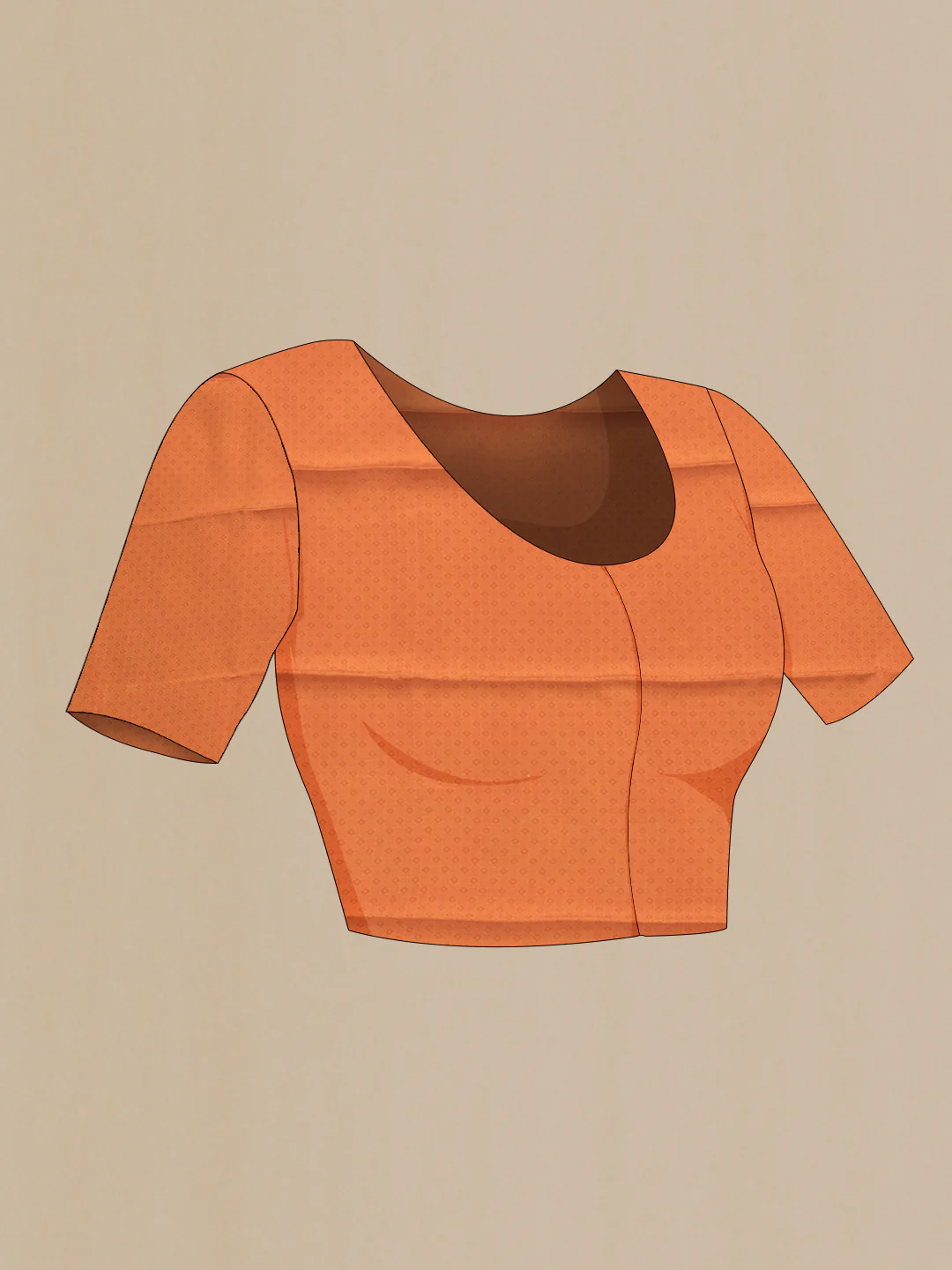 Orange Mysore Chiffon Saree - Image 4