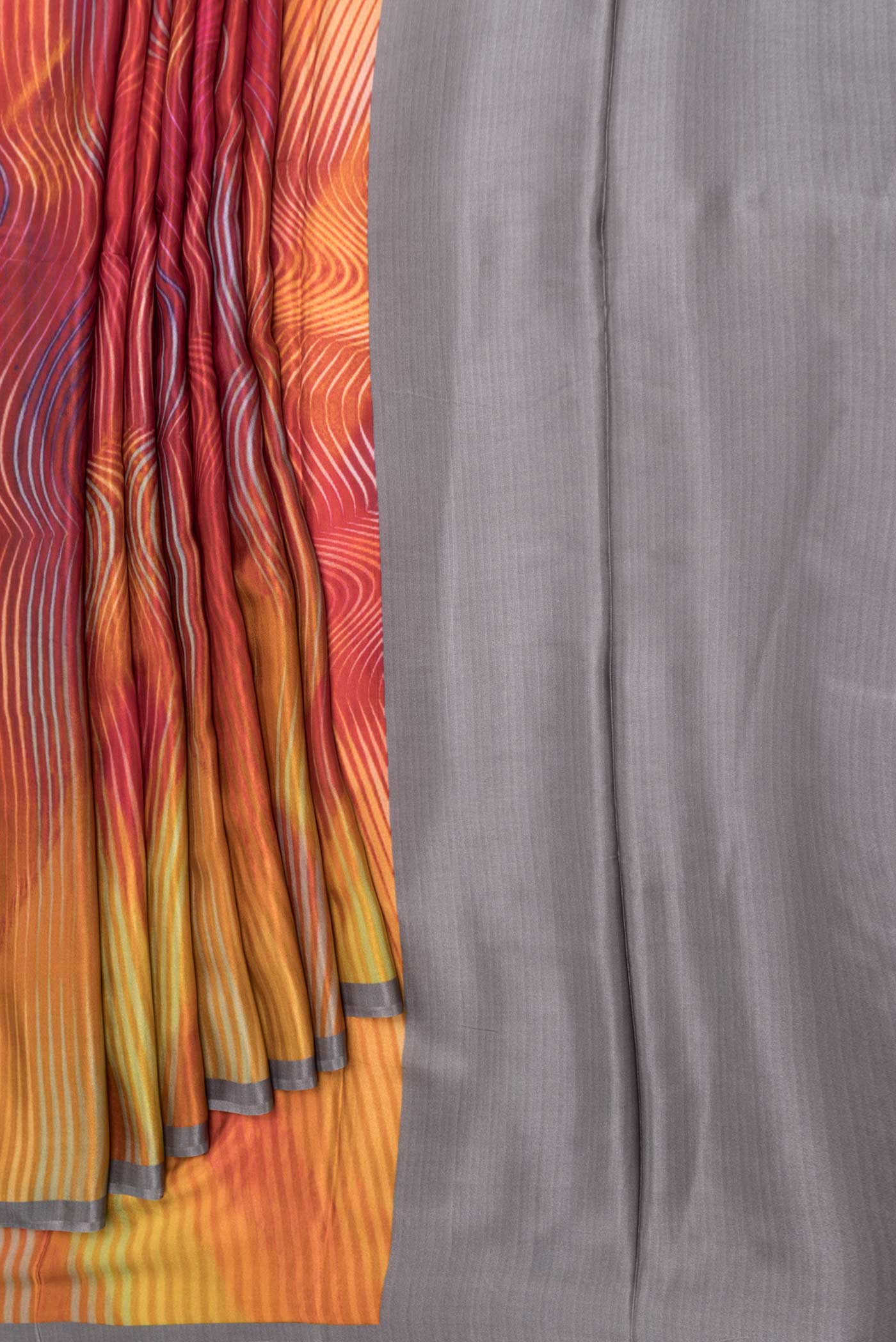 Multi Color Mysore Crepe Saree - Image 4