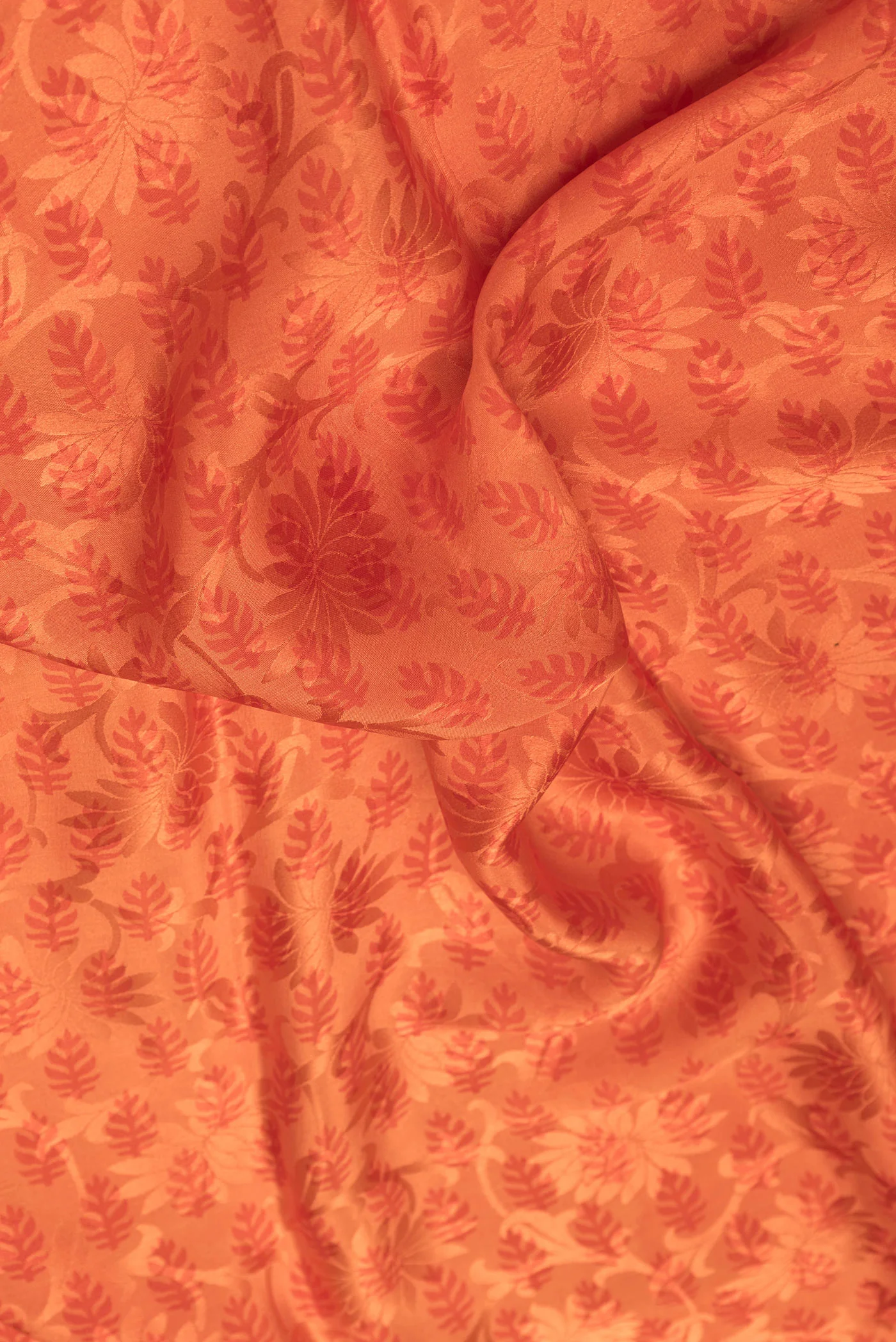 Orange Mysore Crepe Saree - Image 2