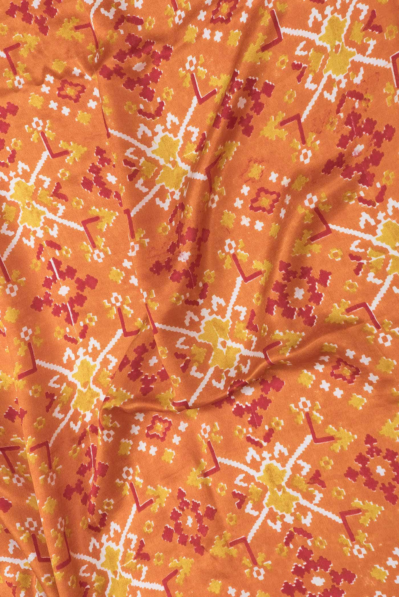 Orange Dual Tone Mysore Crepe Saree - Image 2