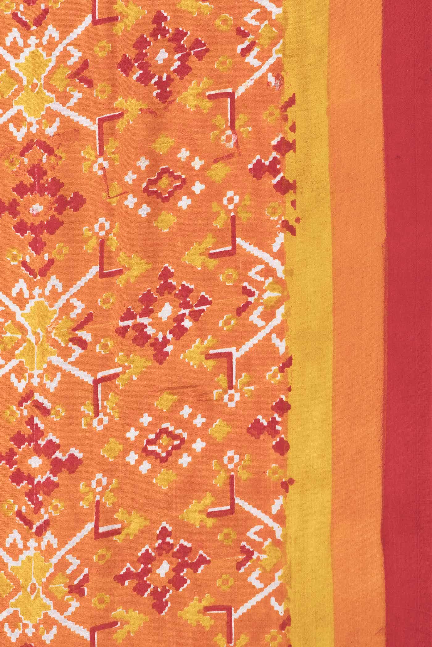 Orange Dual Tone Mysore Crepe Saree - Image 3