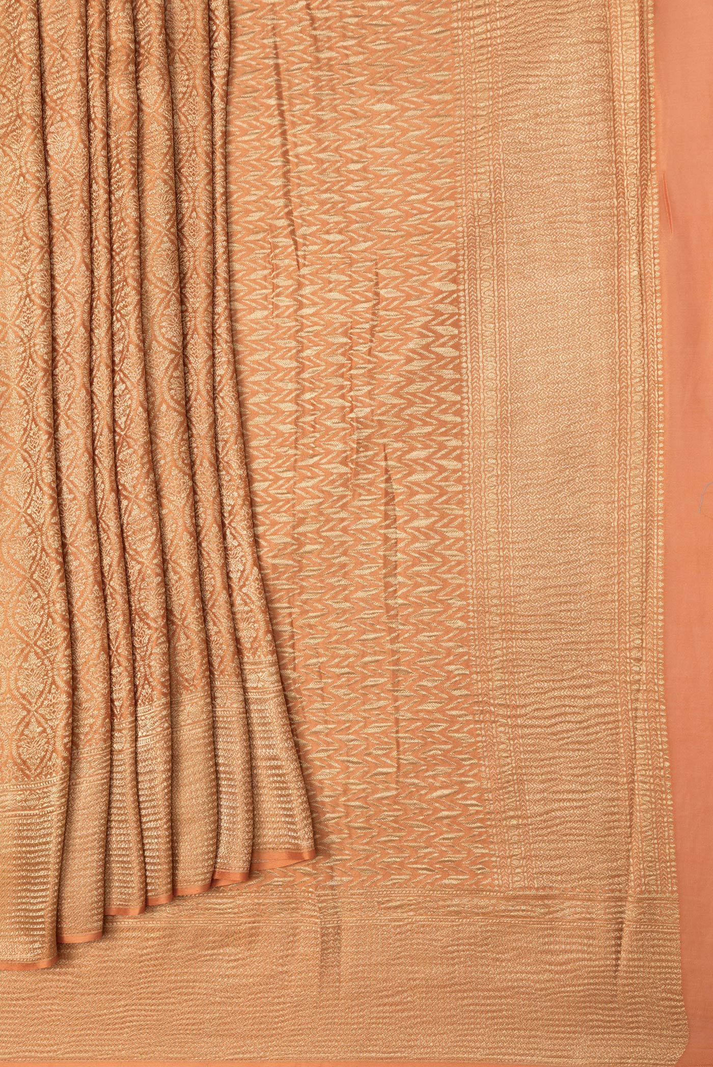 Peach Mysore Crepe Saree - Image 4