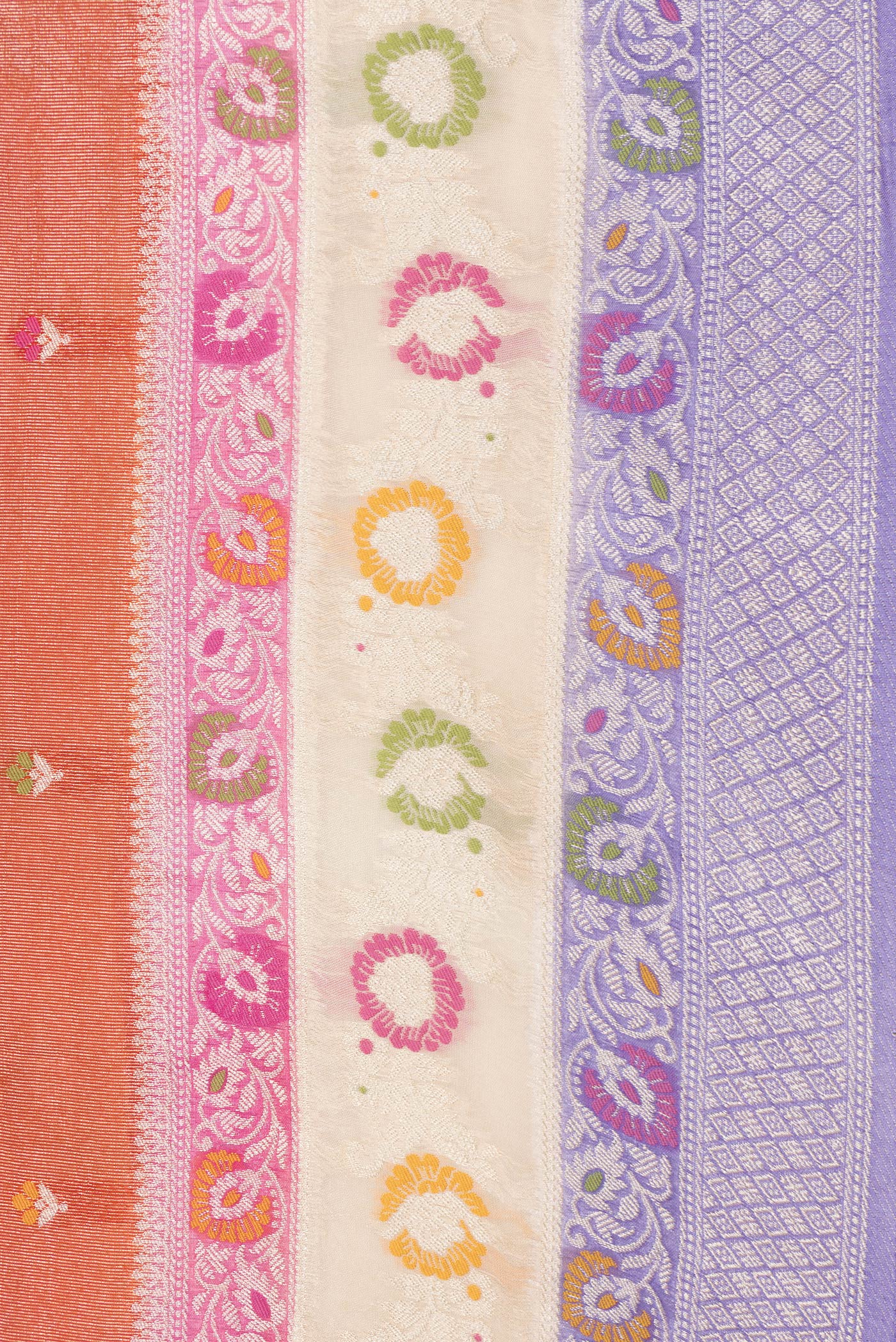 Orange Dual Tone Tissue Silk Saree - Image 3
