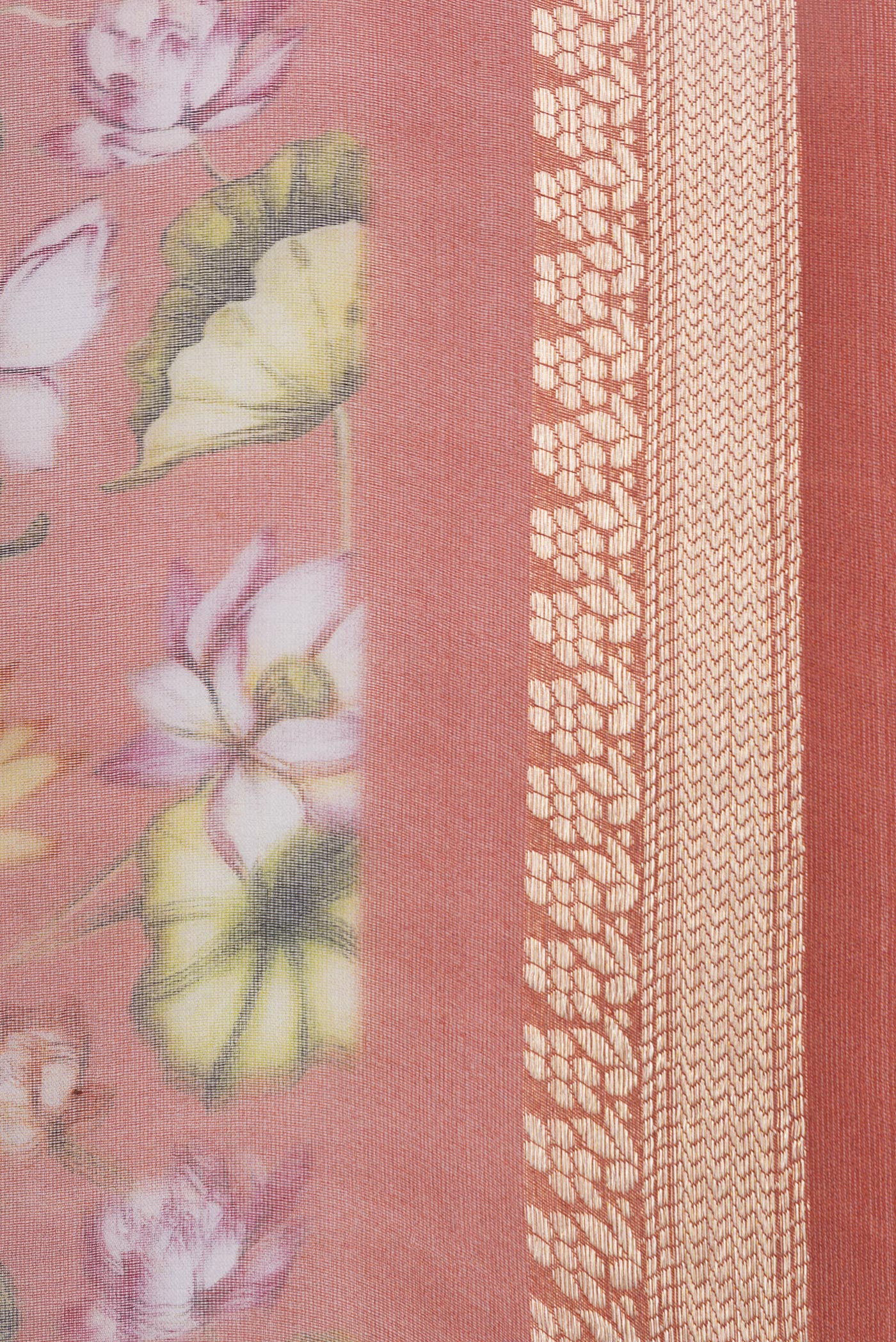 Rust Organza Silk Saree - Image 3