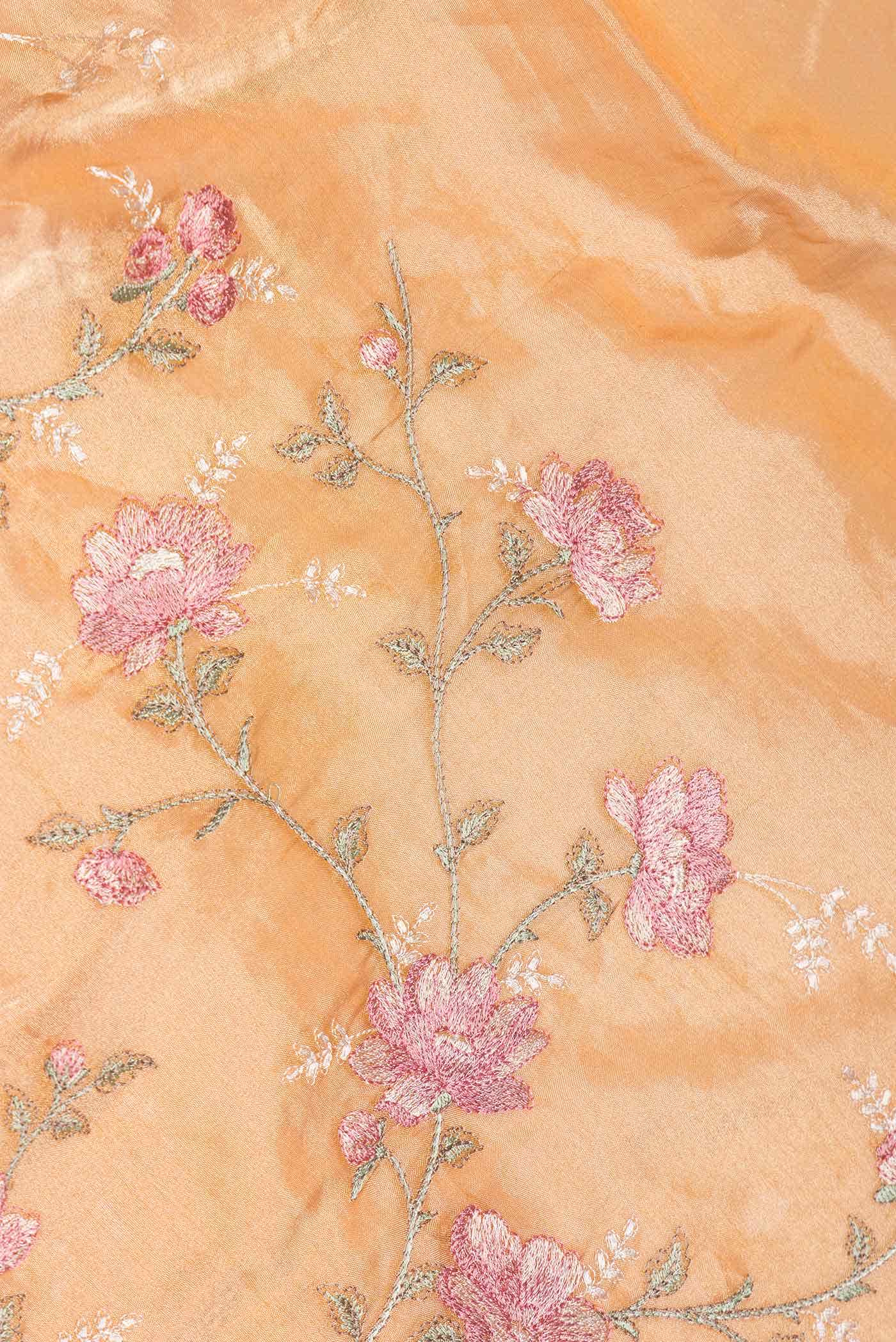 Orange Dual Tone Organza Silk Saree - Image 2