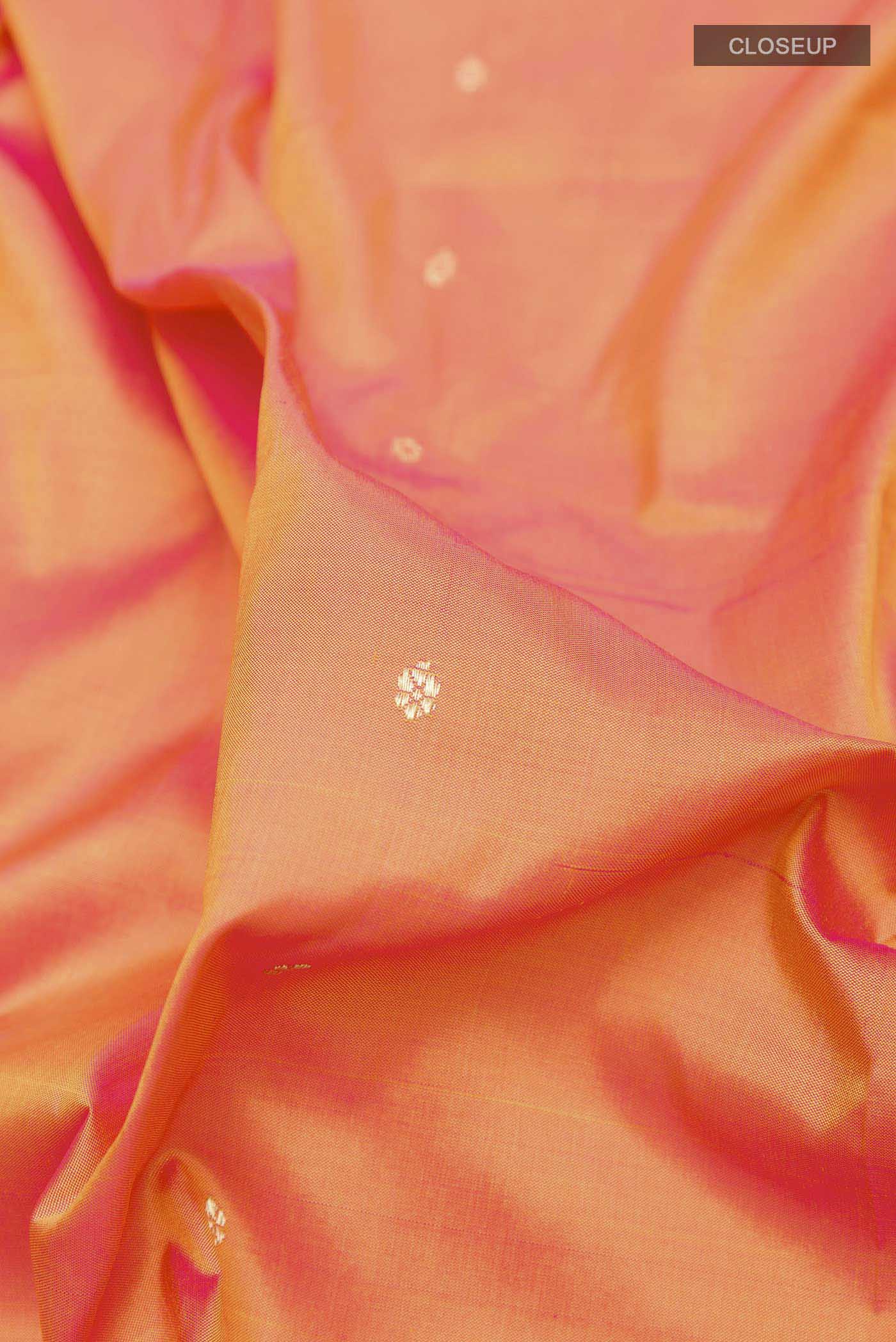 Orange Dual Tone Paithani Silk Saree - Image 2