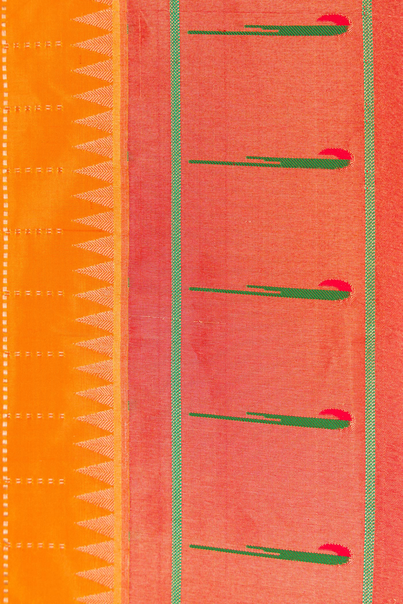 Orange Paithani Silk Saree - Image 3