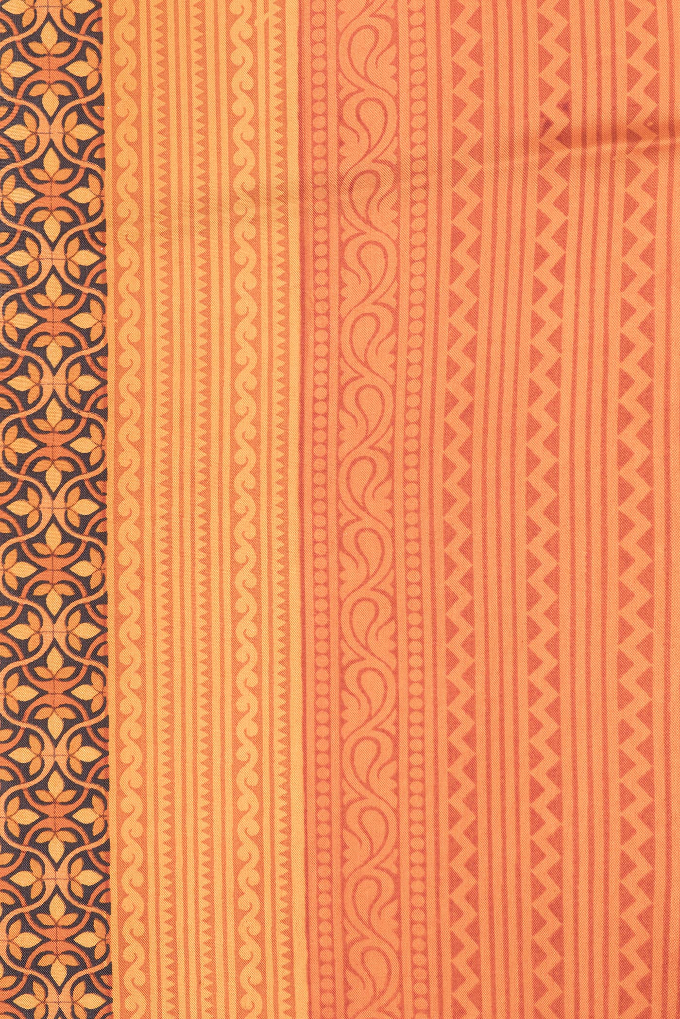 Orange Printed Silk Saree - Image 3