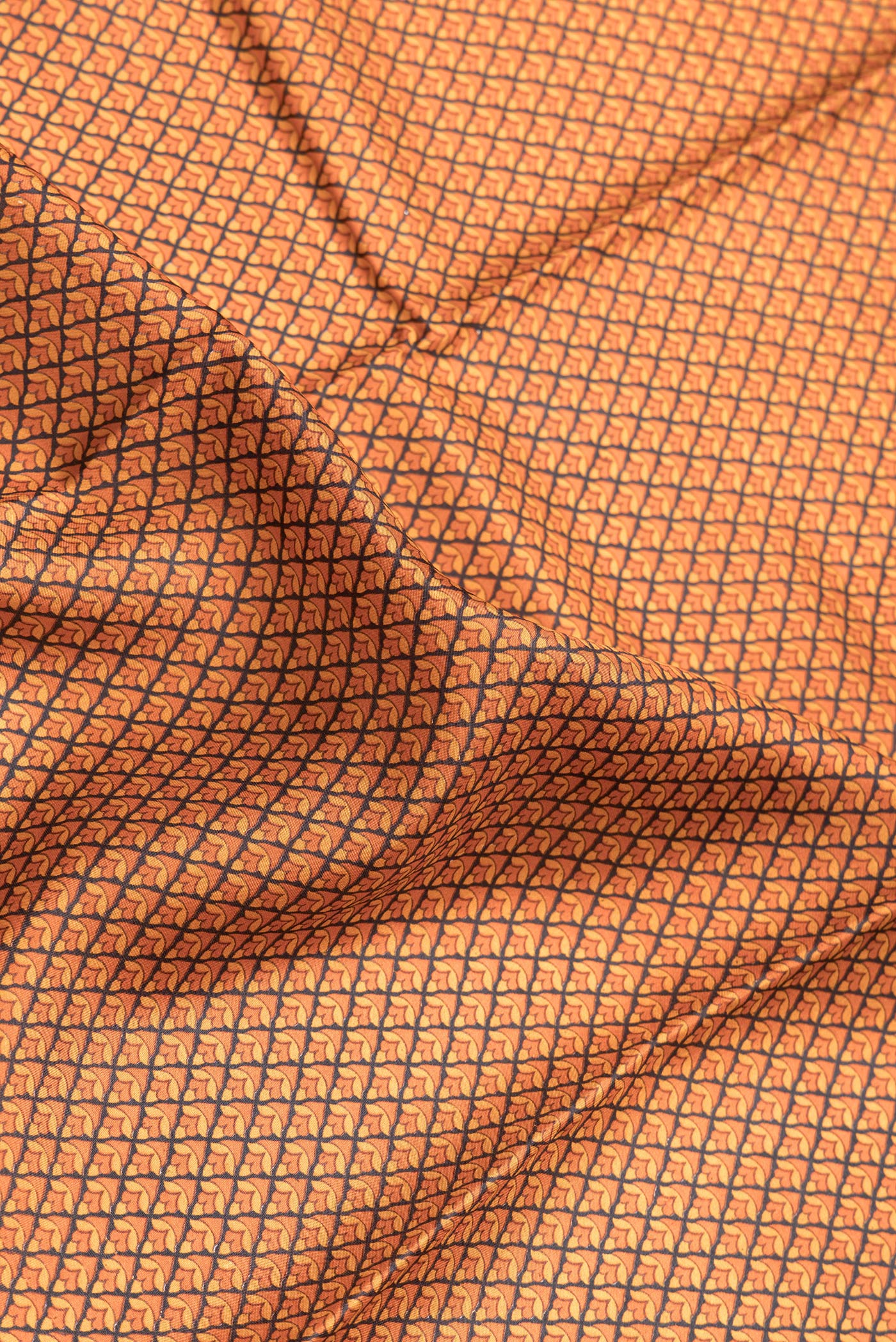 Orange Printed Silk Saree - Image 2