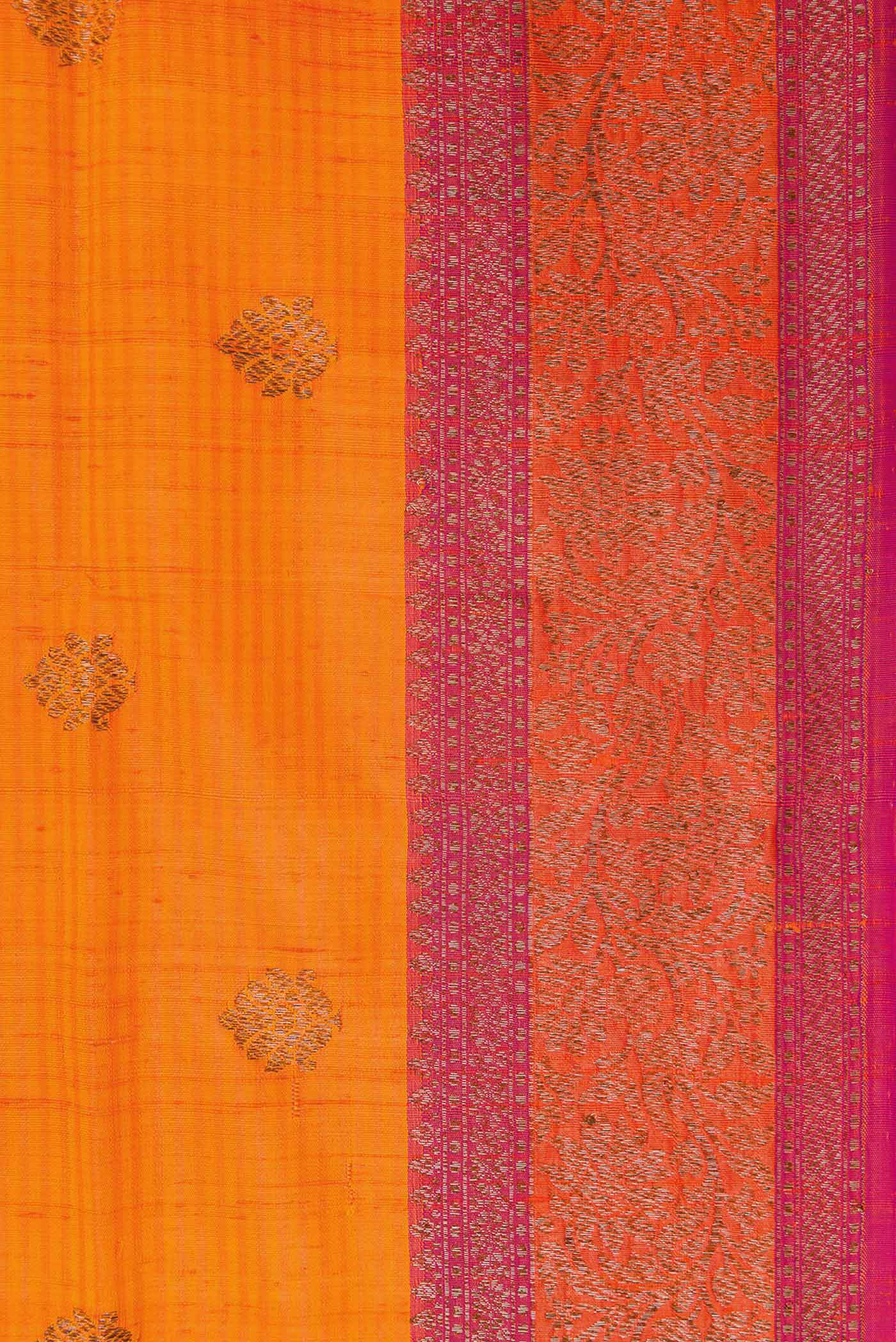 Yellow Banarasi Tussar Silk Saree - Image 3