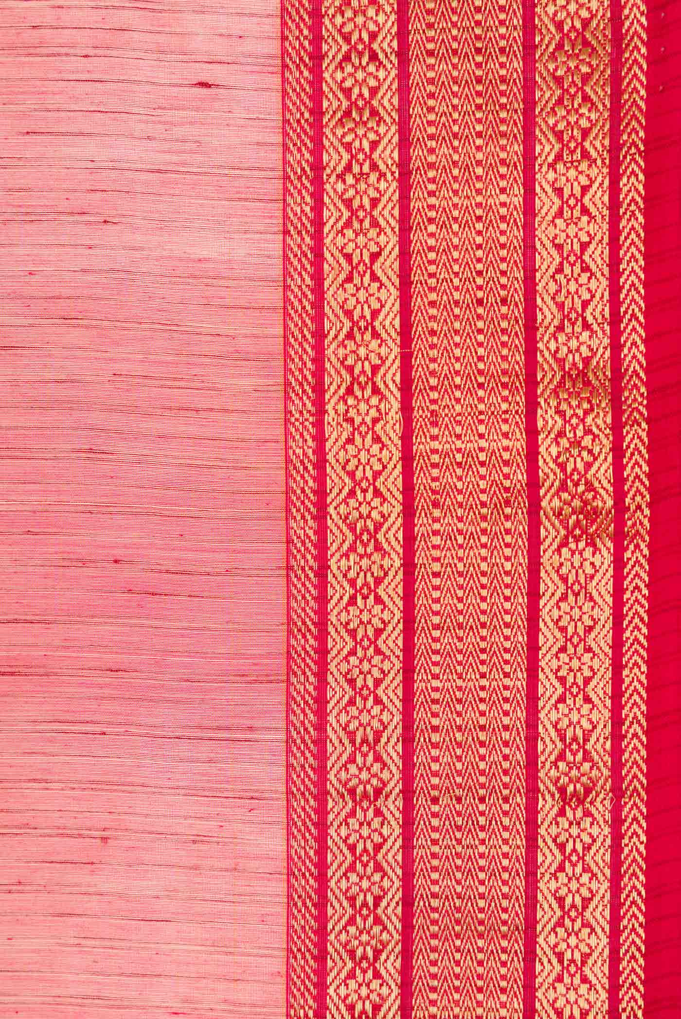 Orange Dual Tone Silk Cotton Saree - Image 3