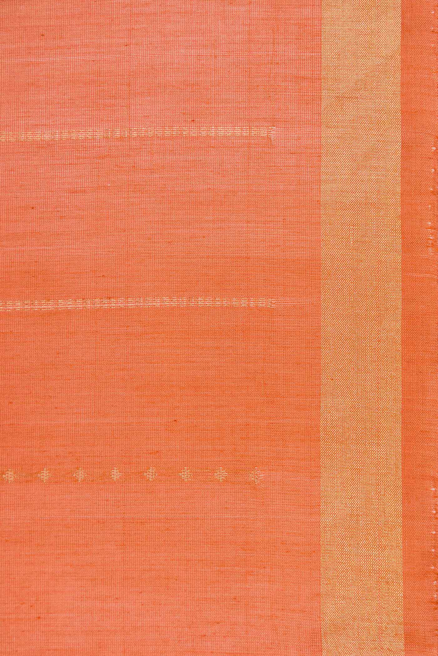 Orange Dual Tone Silk Cotton Saree - Image 3