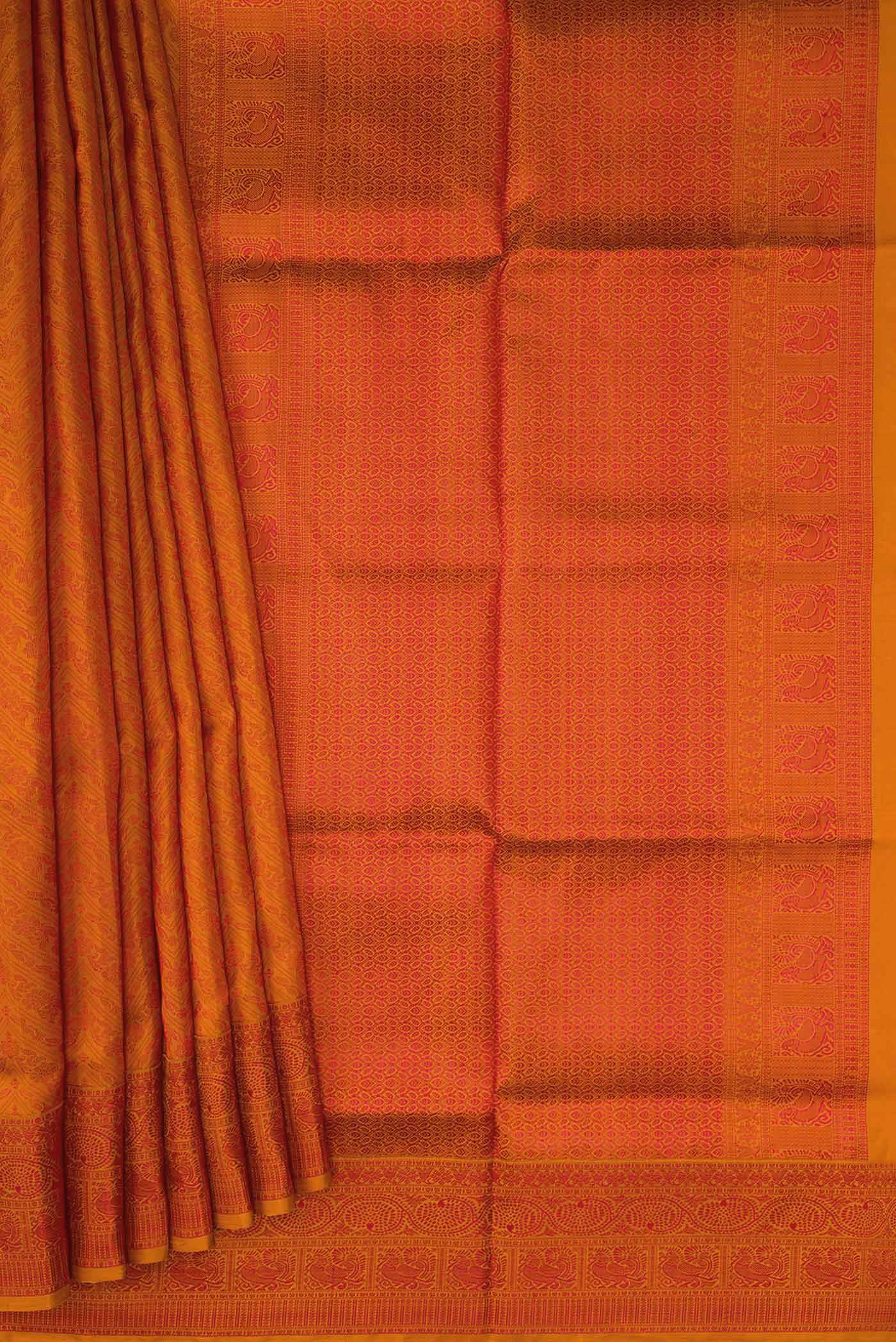 Yellow Soft Silk Saree - Image 4
