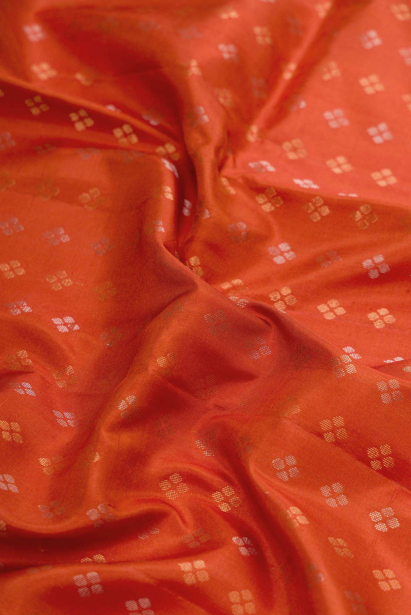 Orange Dual Tone Soft Silk Saree - Image 2