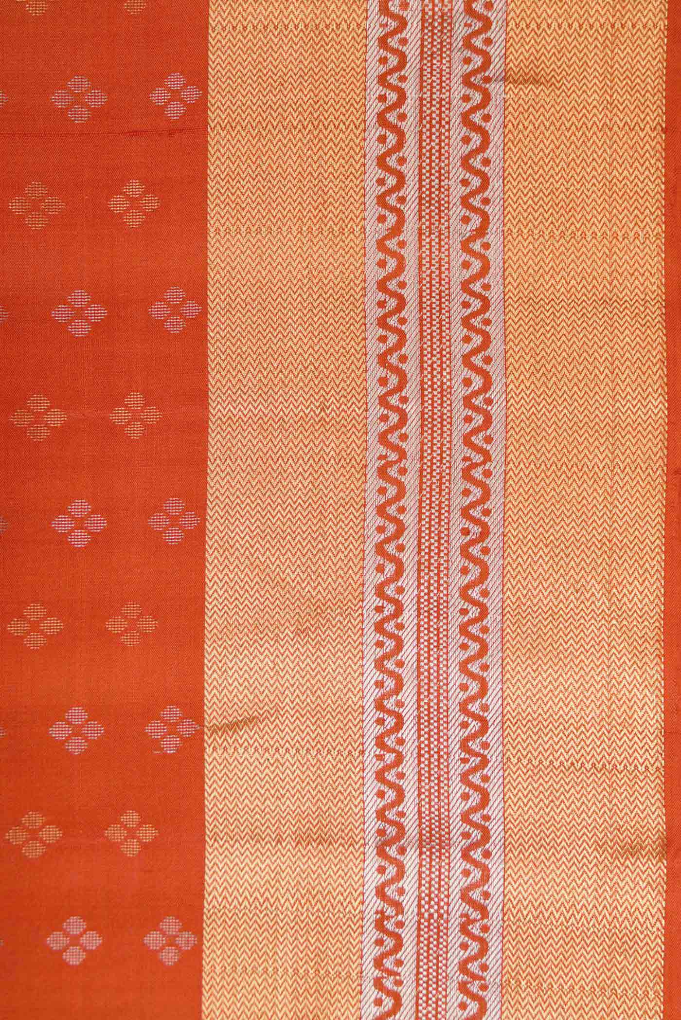 Orange Dual Tone Soft Silk Saree - Image 3