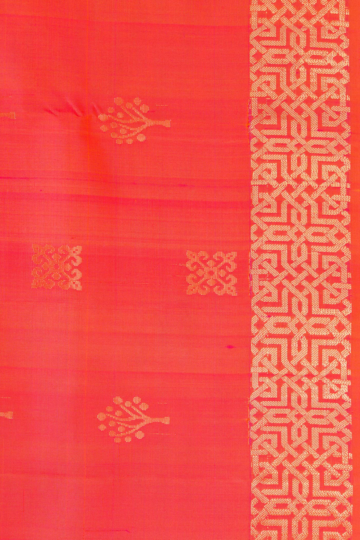 Orange with Pink Color Soft Silk Saree - Image 3