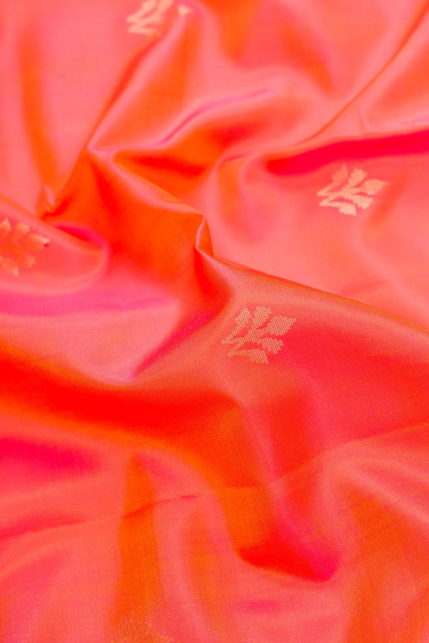 Orange with Pink Color Soft Silk Saree - Image 2