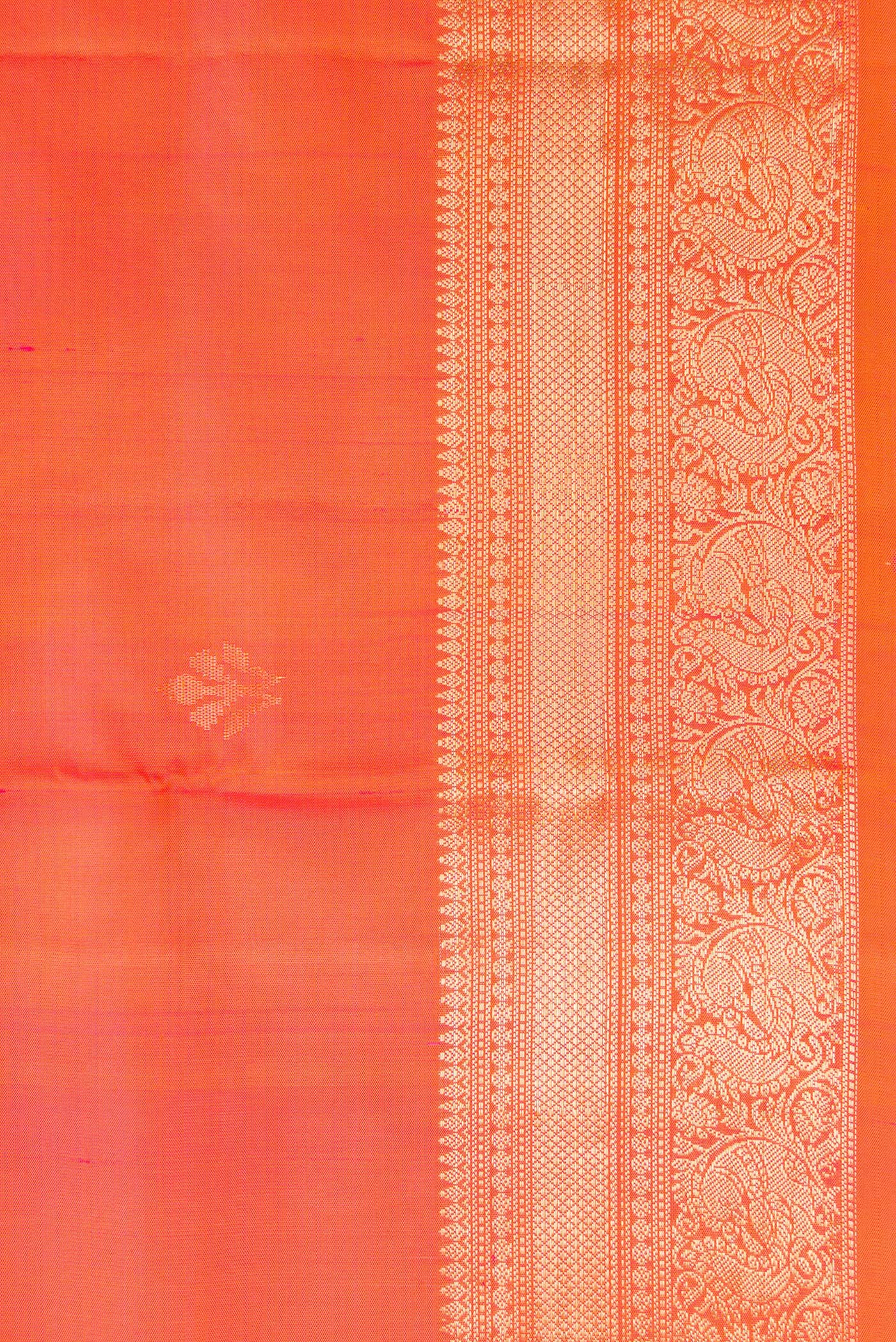 Orange with Pink Color Soft Silk Saree - Image 3