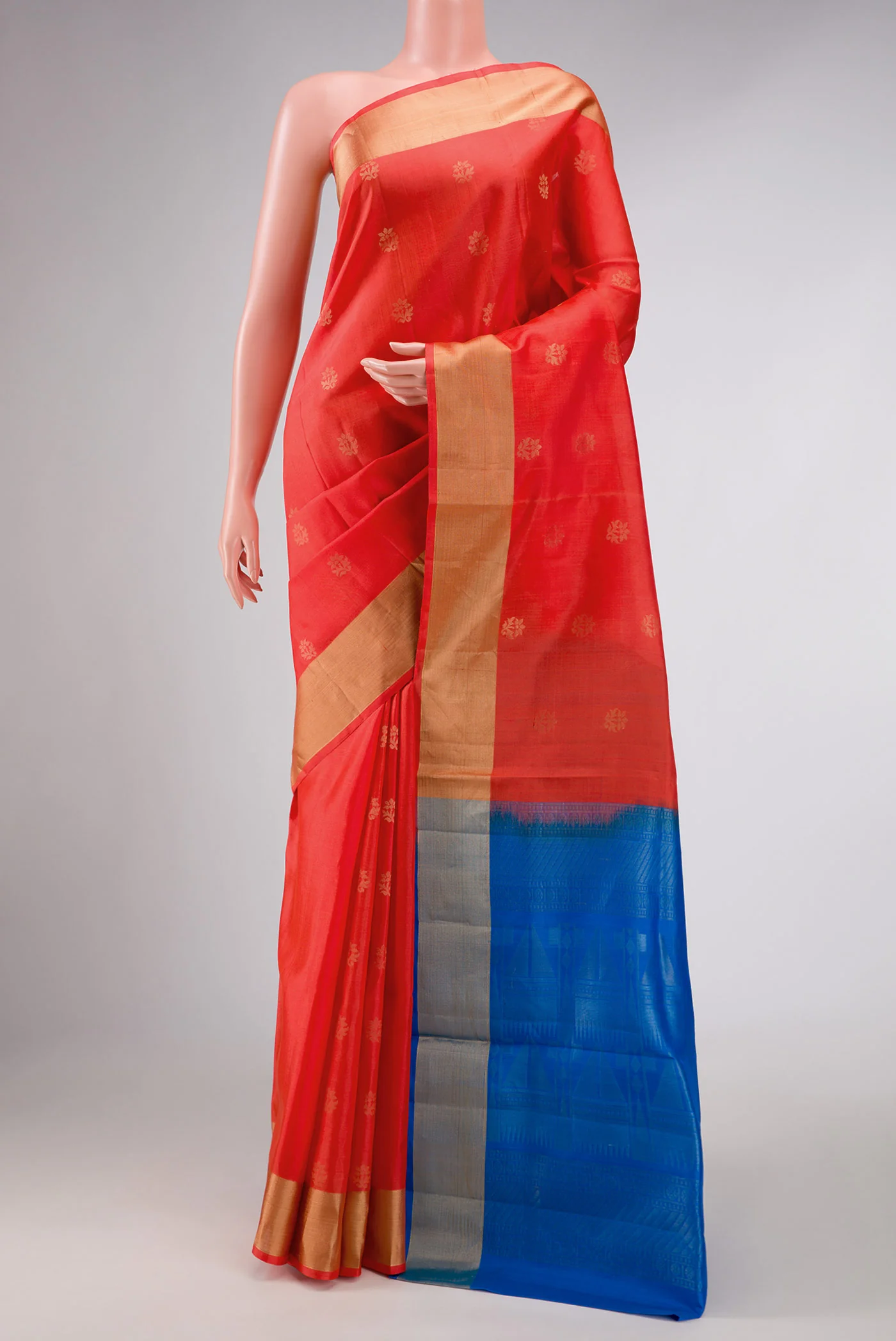 Orange Dual Tone Soft Silk Saree