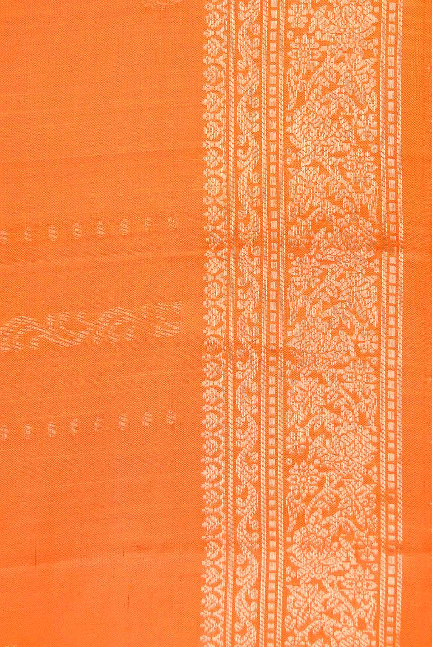 Orange Dual Tone Soft Silk Saree - Image 3