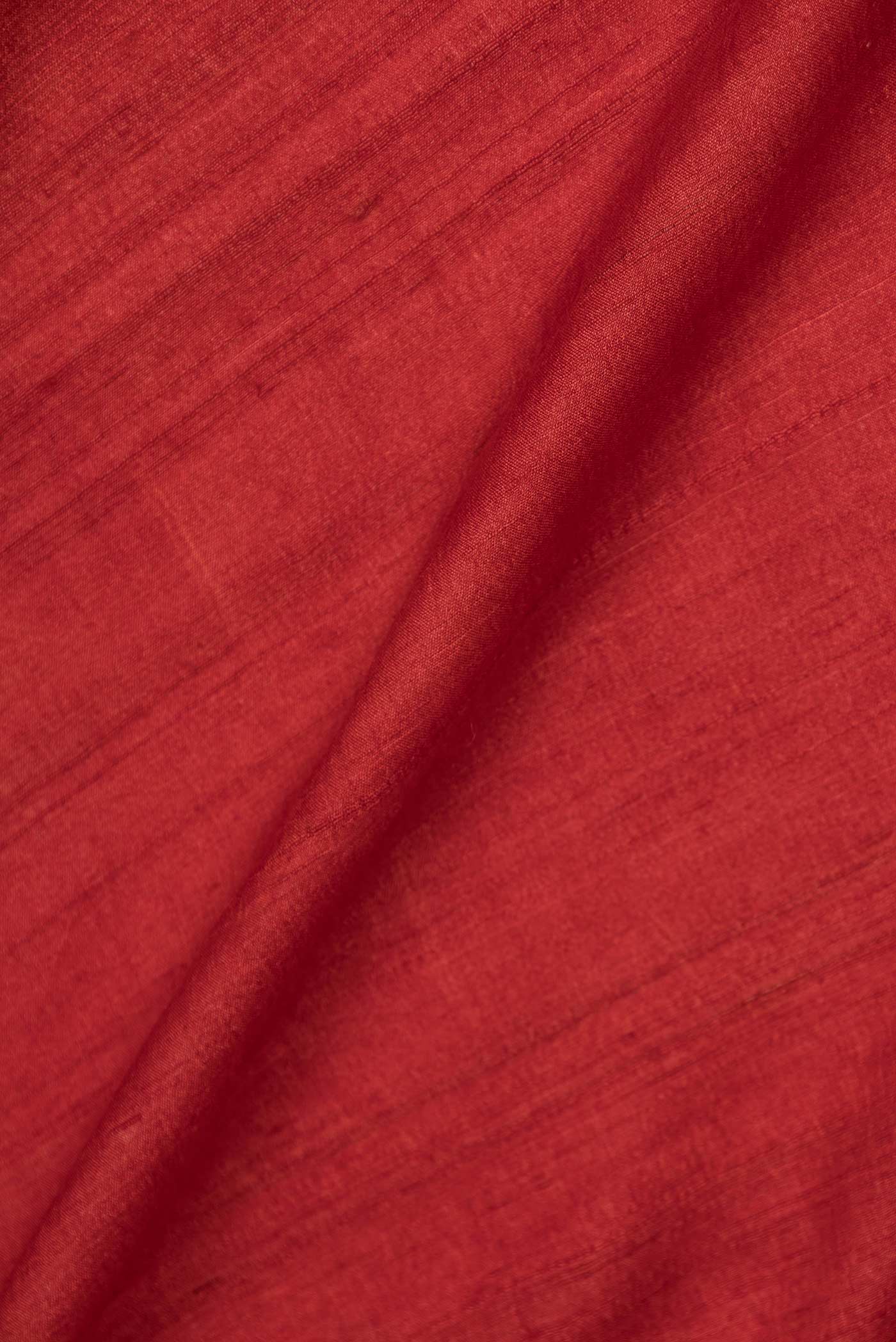 Rust Tussar Silk Saree - Image 2