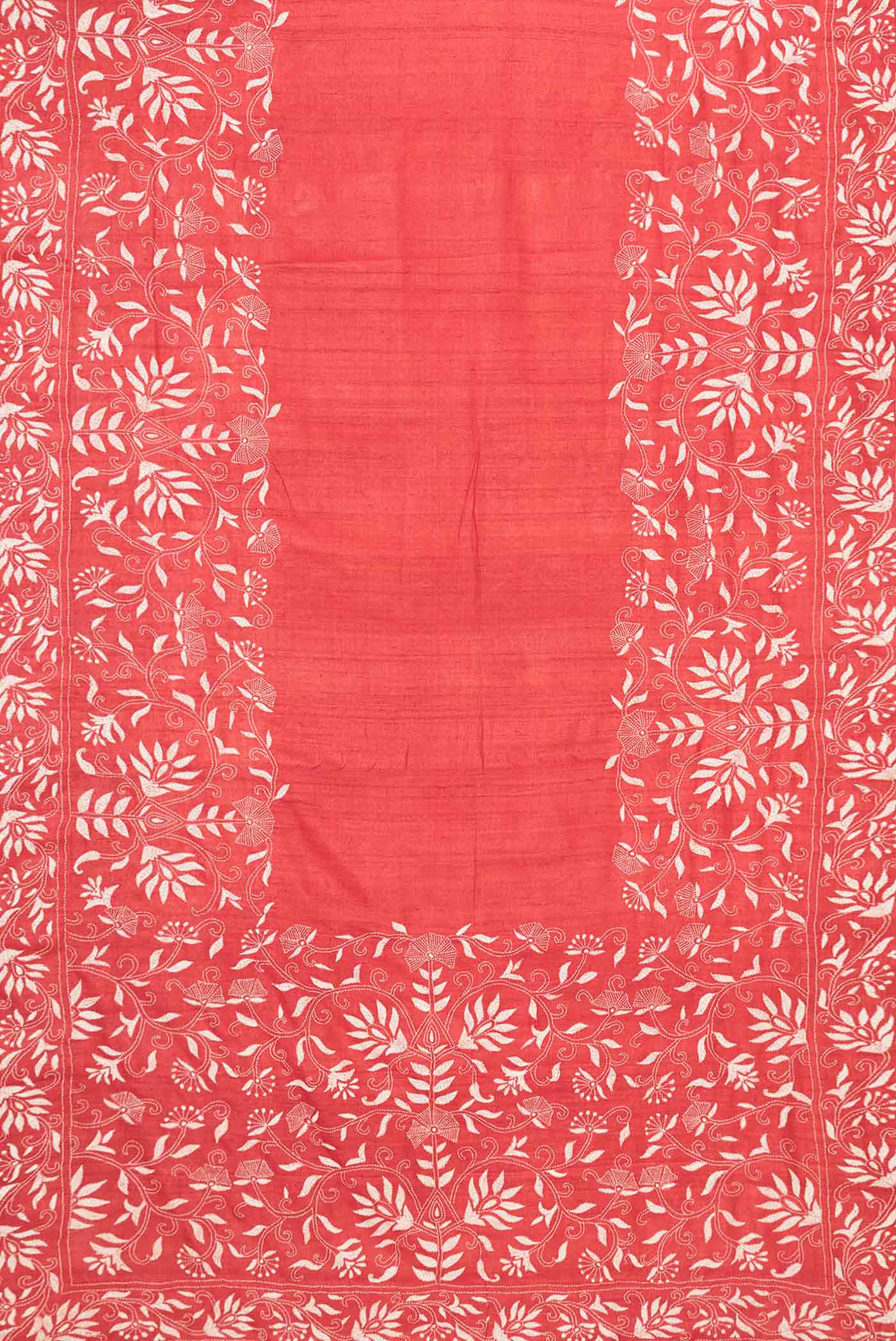 Rust Tussar Silk Saree - Image 6