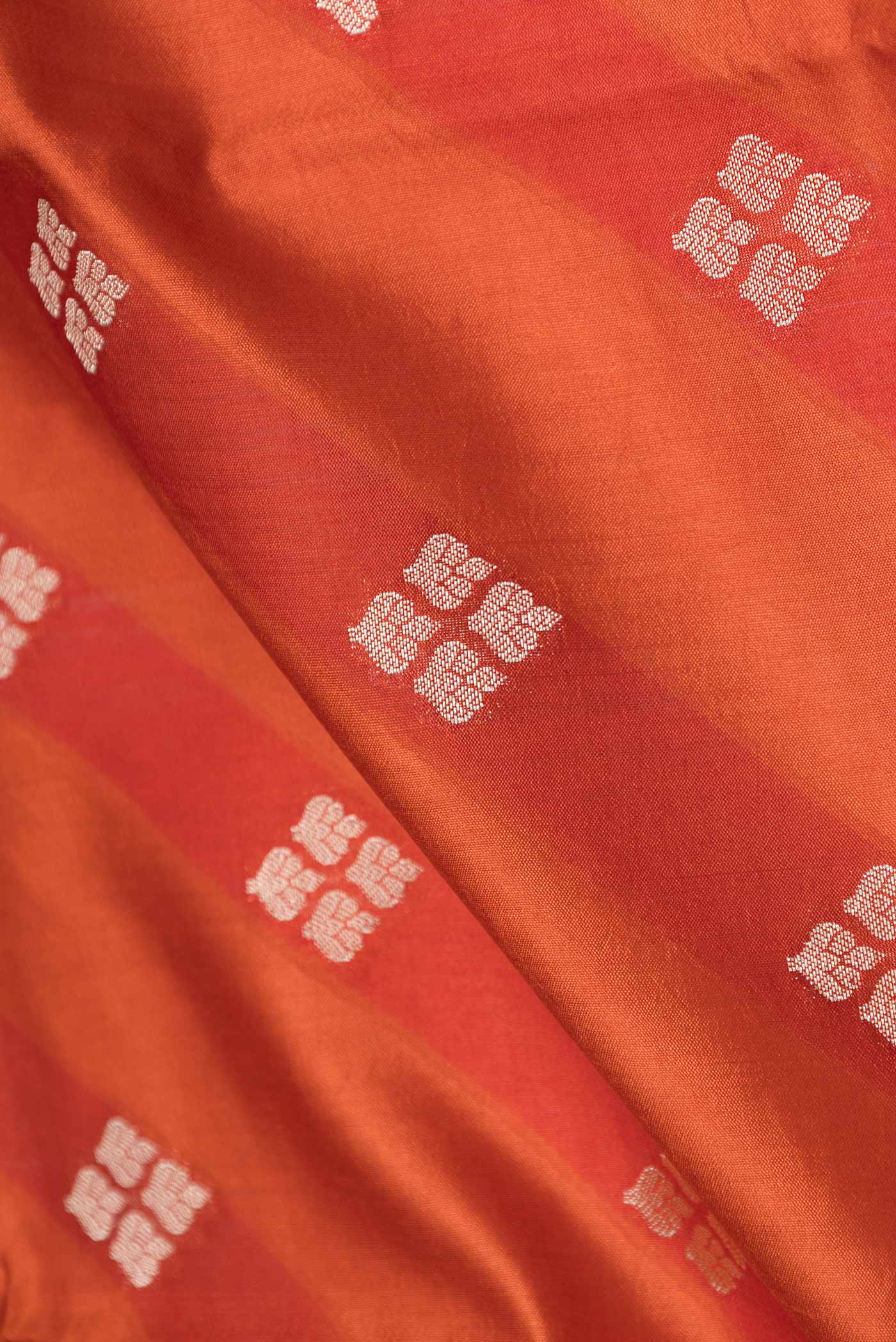 Orange Banarasi Raw Silk Saree - Image 2