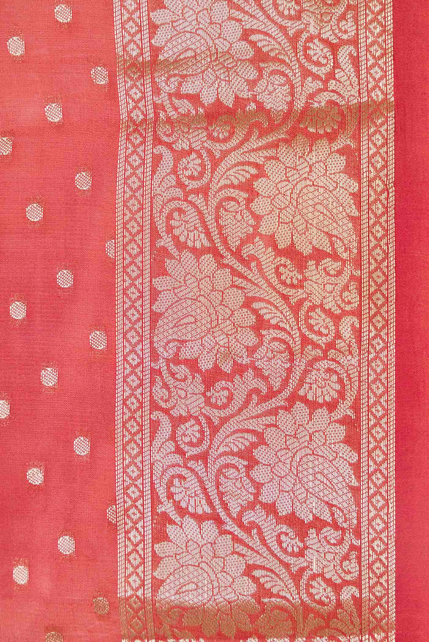Orange Dual Tone Tussar Silk Saree - Image 3