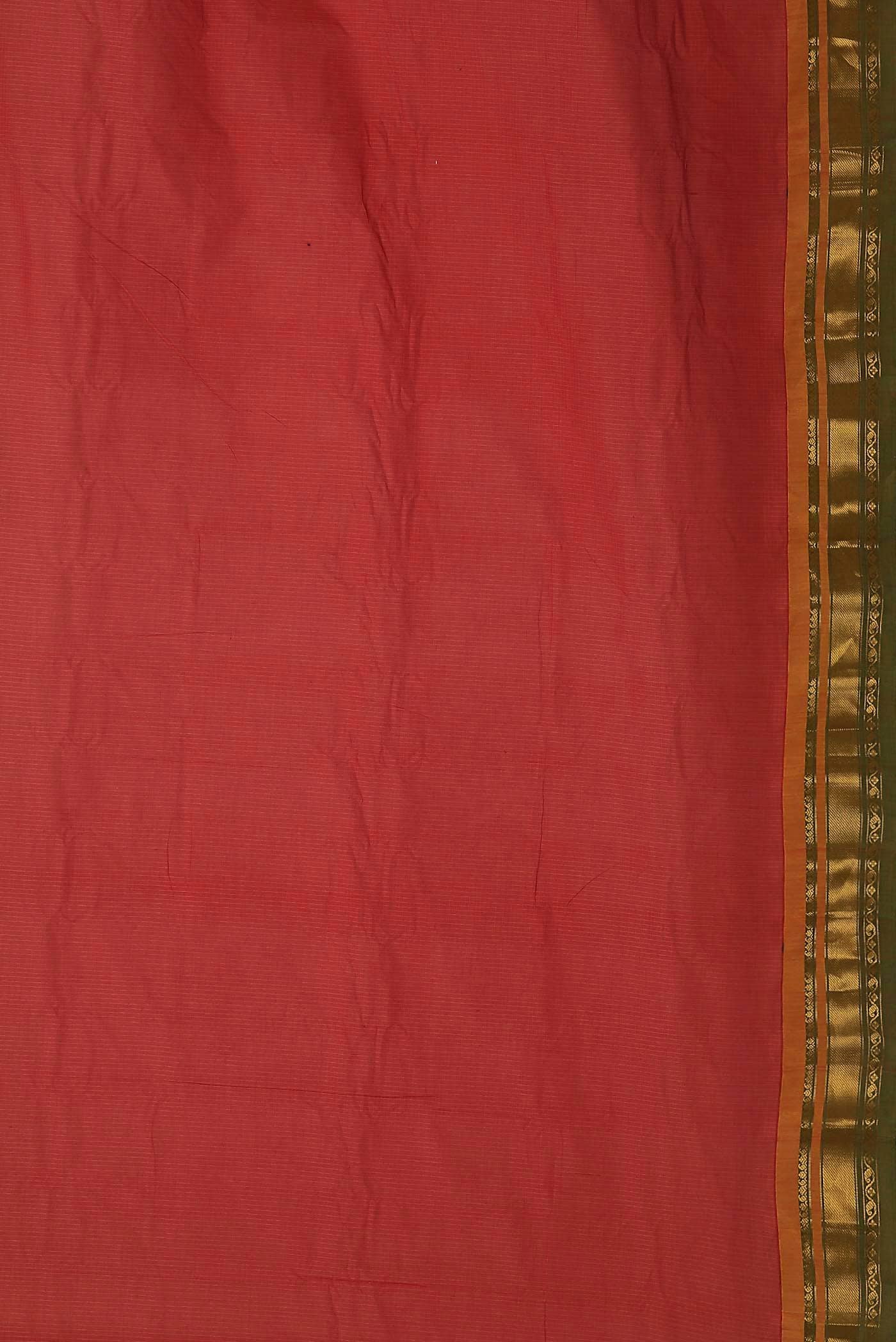 Orange Gadwal cotton Saree - Image 6
