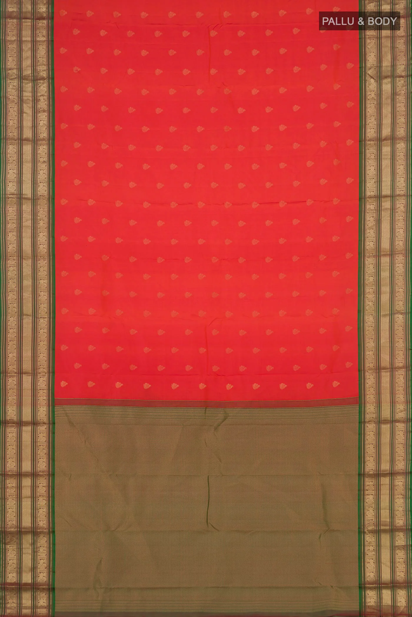 Multi Color Kanchipuram Silk Saree - Image 5