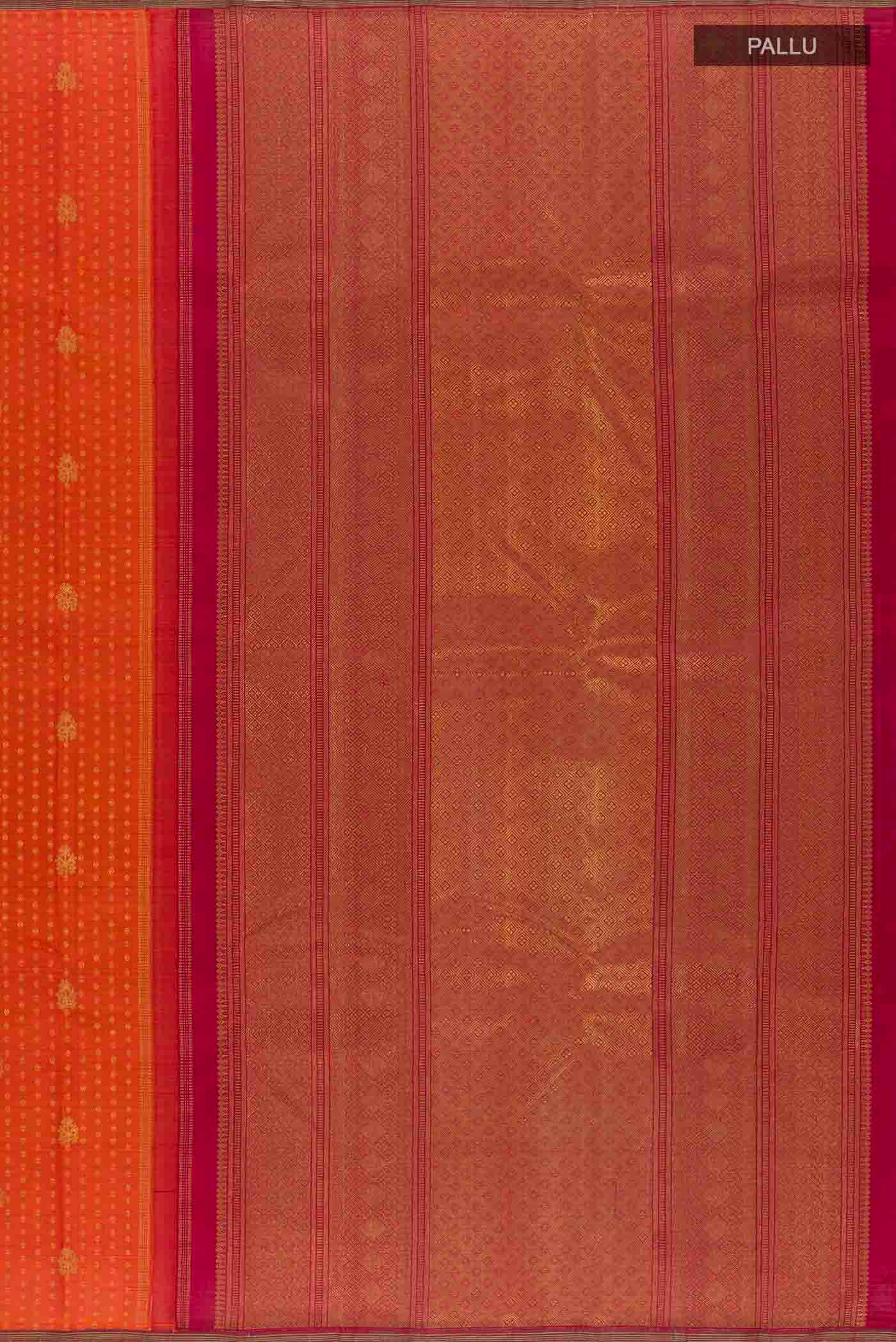 Orange Kanjivaram Silk Saree - Image 7